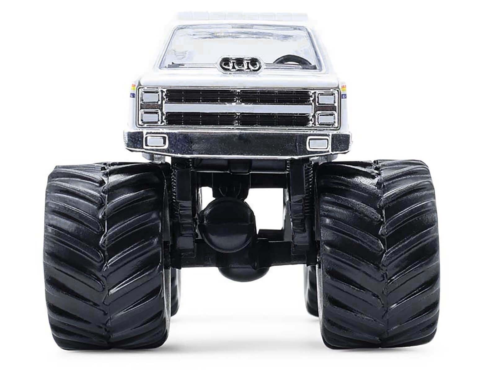 1986 Chevrolet Silverado Monster Truck "Royal Canadian Mounted Police" White with Stripes "Kings of Crunch - Hot Pursuit" Special Edition 1/64 Diecast Model Car by Greenlight - Image 4