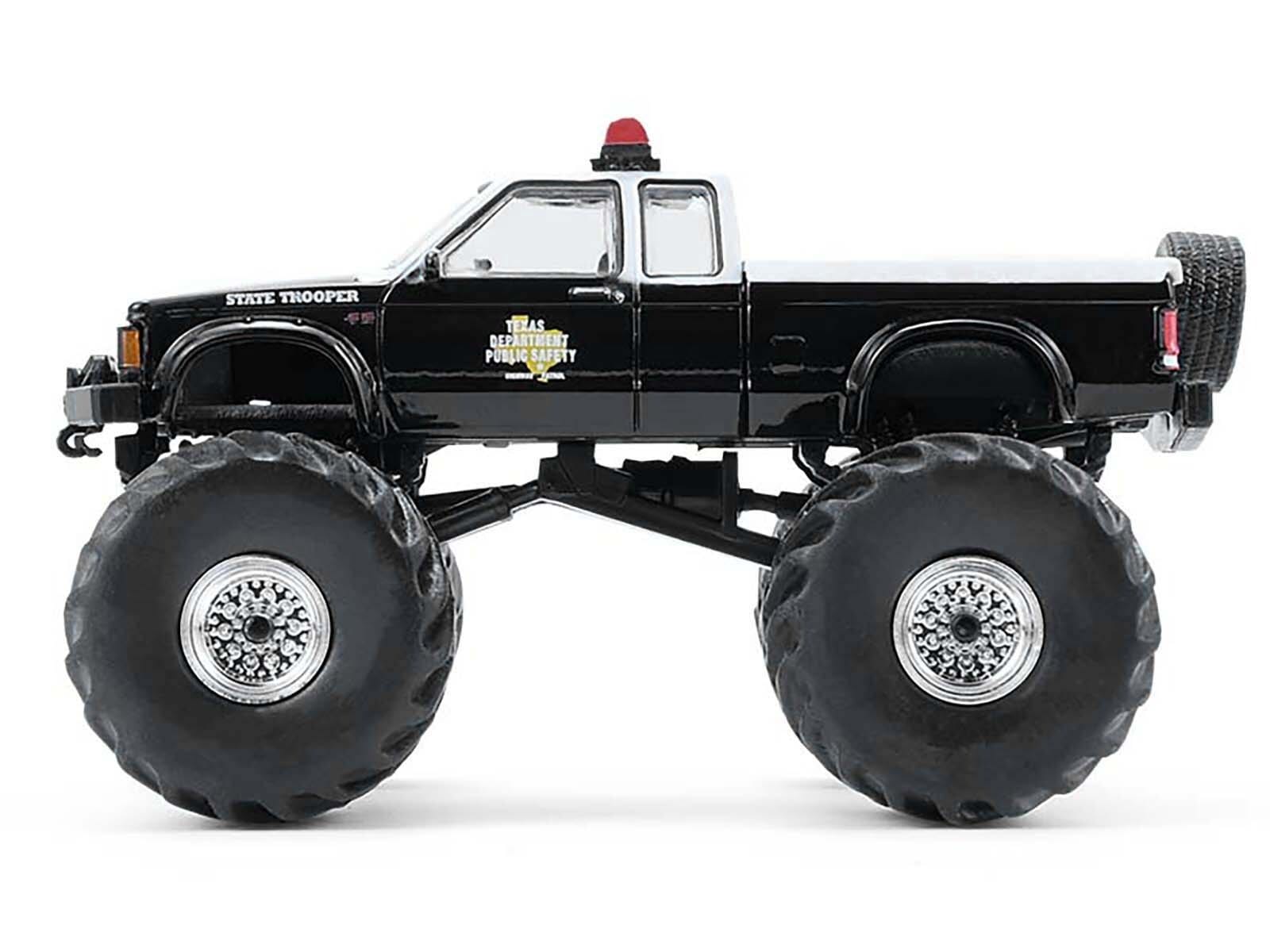 1990 GMC S-15 Monster Truck "Texas Department of Public Safety" Black and White "Kings of Crunch - Hot Pursuit" Special Edition 1/64 Diecast Model Car by Greenlight - Image 2