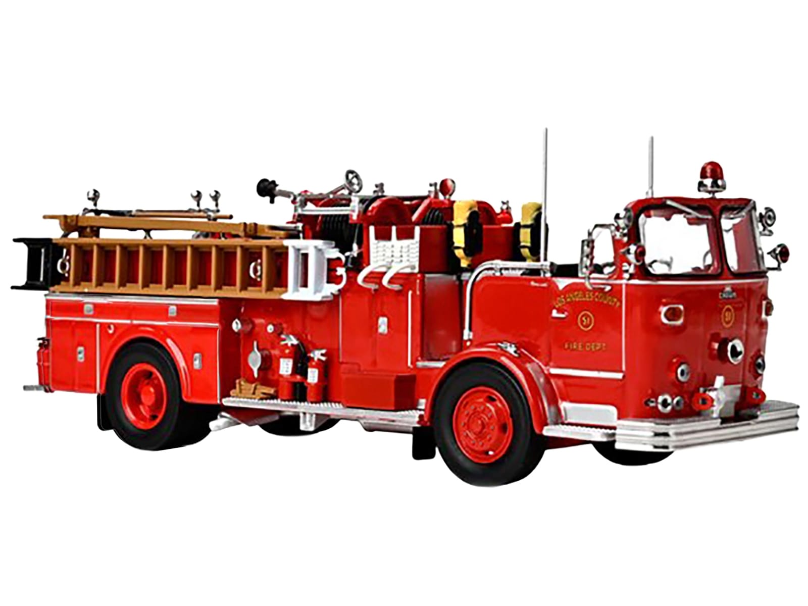 1965 Crown Firecoach Fire Engine "Los Angeles County Fire Department" LA County FD (LACFD) "Emergency!" Series Limited Edition to 2500 pieces Worldwide 1/50 Diecast Model by Iconic Replicas - Image 2