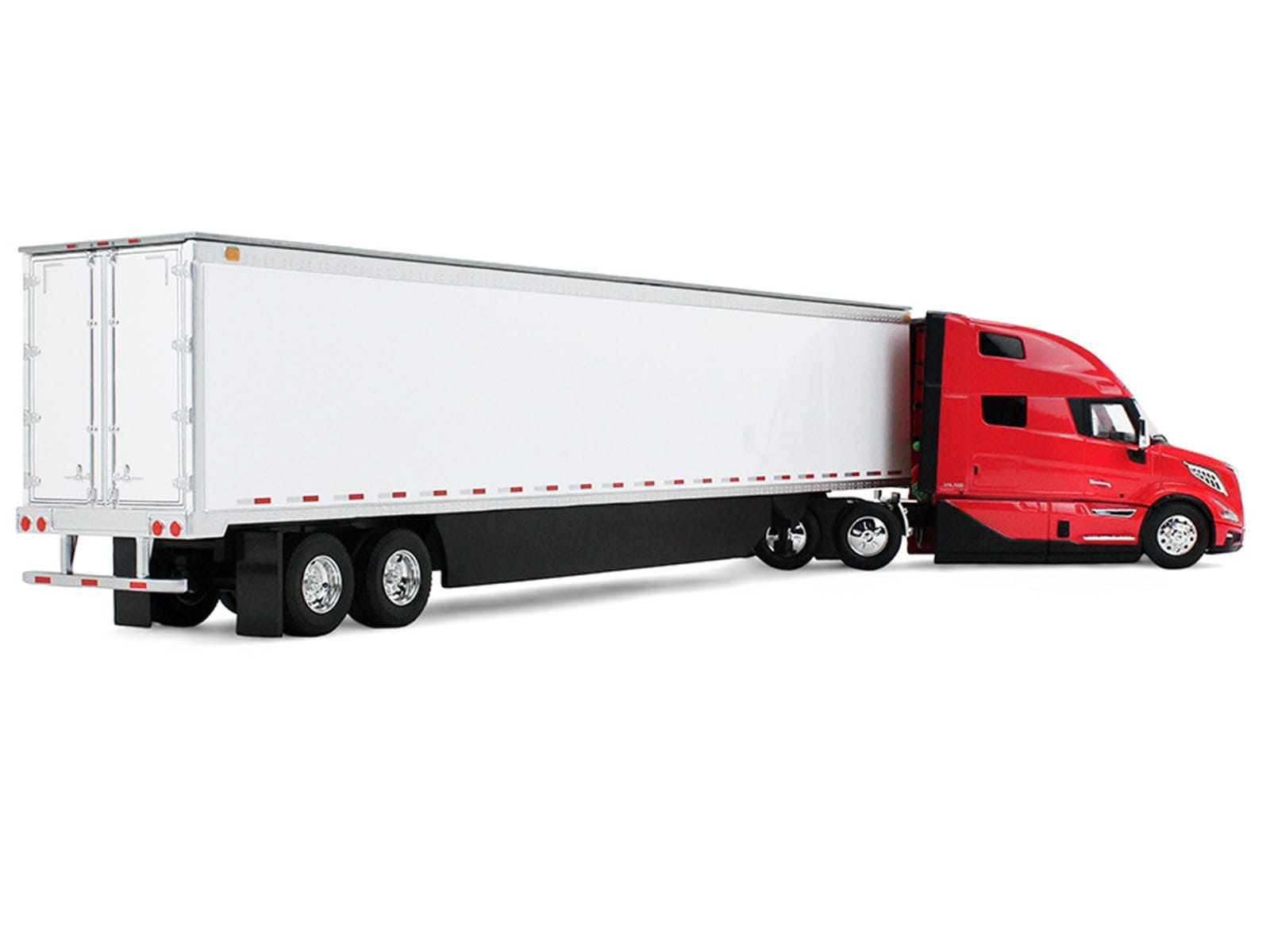 Volvo VNL 860 High-Roof Sleeper and 53' Trailer with Skirts Red with White Trailer 1/50 Diecast Model by First Gear - Image 3