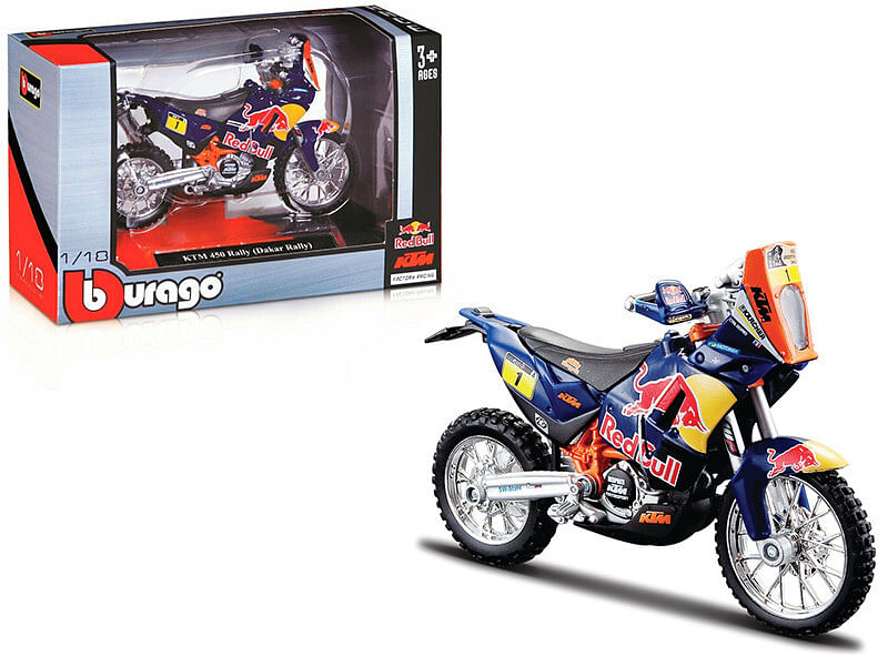 KTM 450 Rally Dakar #1 “Red Bull” 1/18 Diecast Motorcycle Model by Bburago