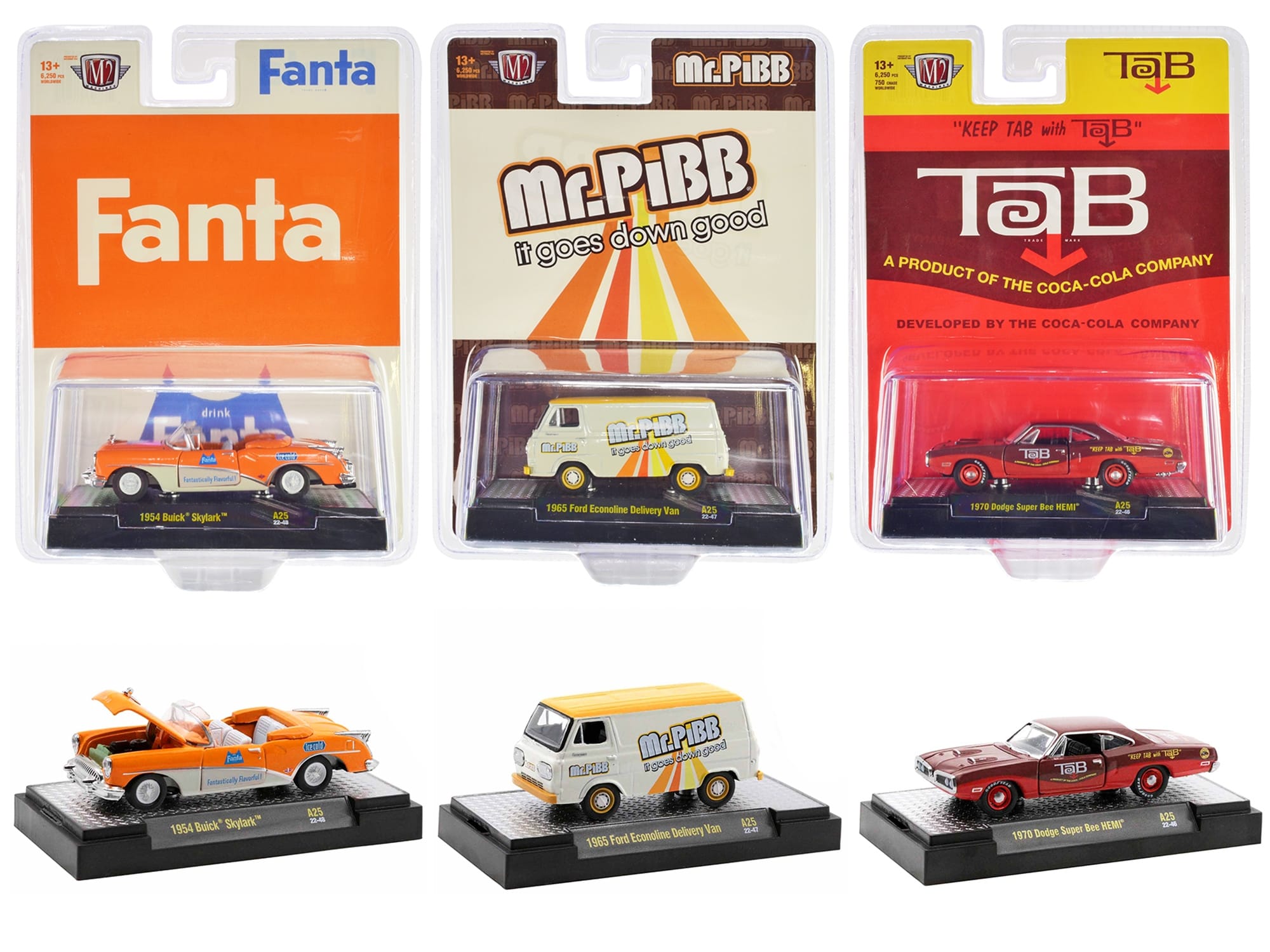 "Sodas" Set of 3 pieces Release 25 Limited Edition to 6250 pieces Worldwide 1/64 Diecast Model Cars by M2 Machines - Image 3