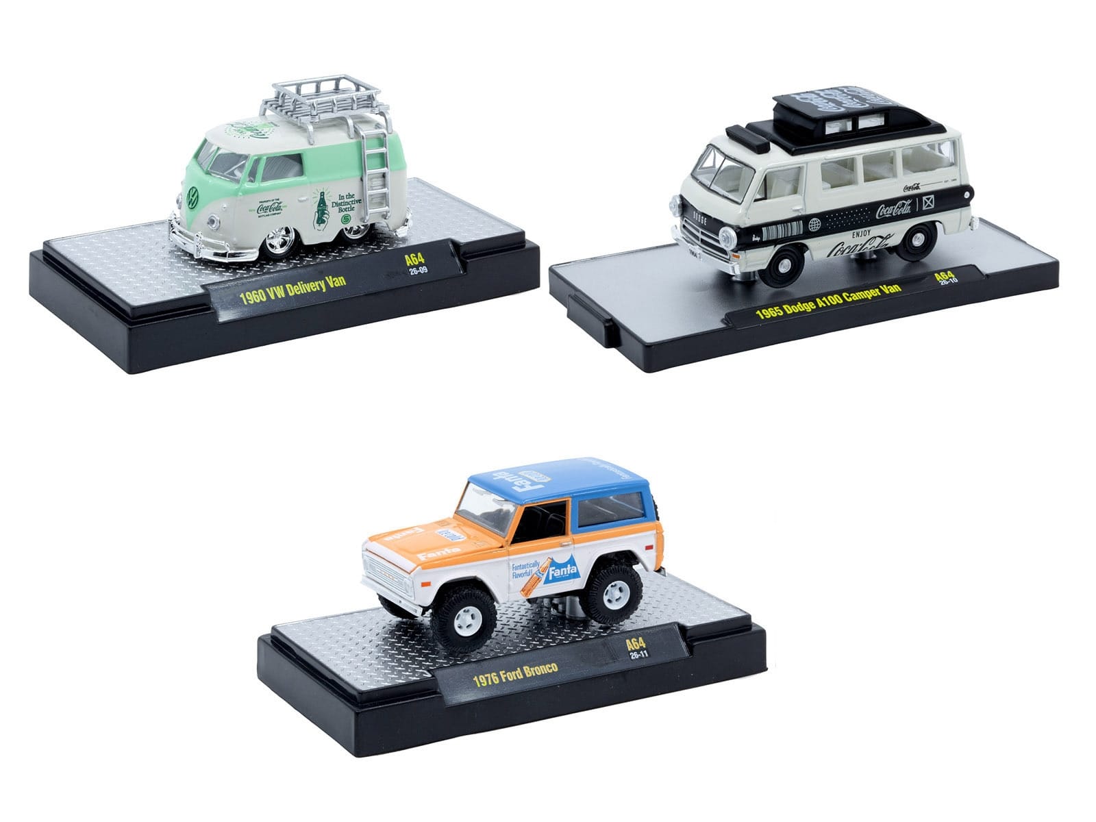 "Sodas" Set of 3 pieces Release 64 Limited Edition to 5400 pieces Worldwide 1/64 Diecast Model Cars by M2 Machines - Image 2