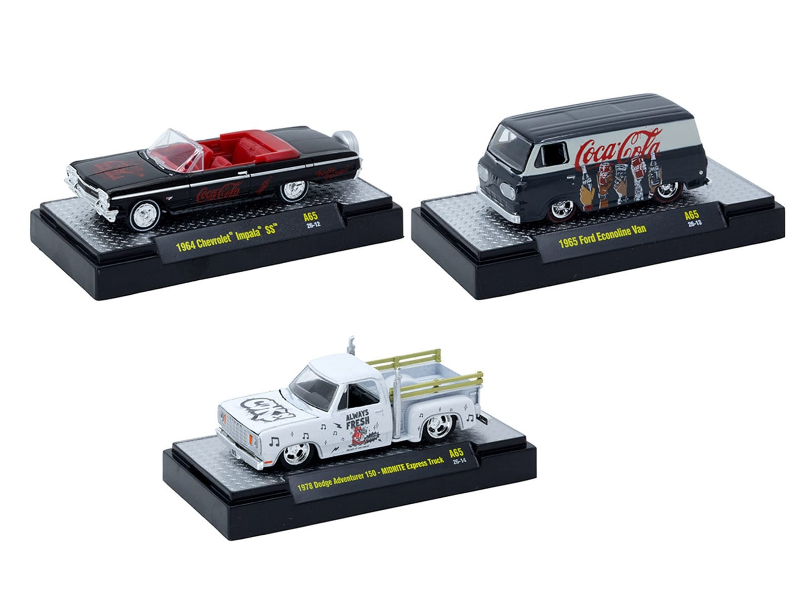 "Coca-Cola" Set of 3 pieces Release 65 Limited Edition to 4800 pieces Worldwide 1/64 Diecast Models by M2 Machines - Image 2