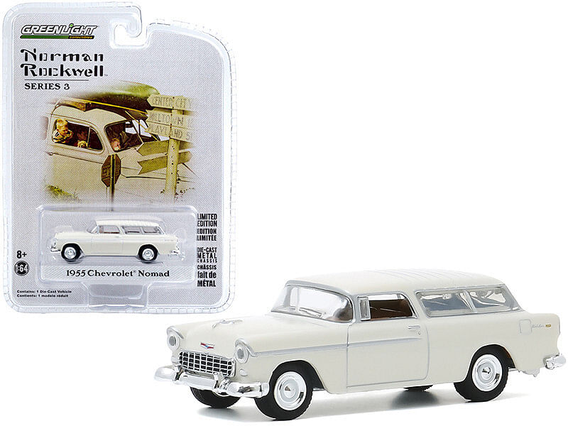 1955 Chevrolet Nomad Cream “Norman Rockwell” Series 3 1/64 Diecast Model Car by Greenlight