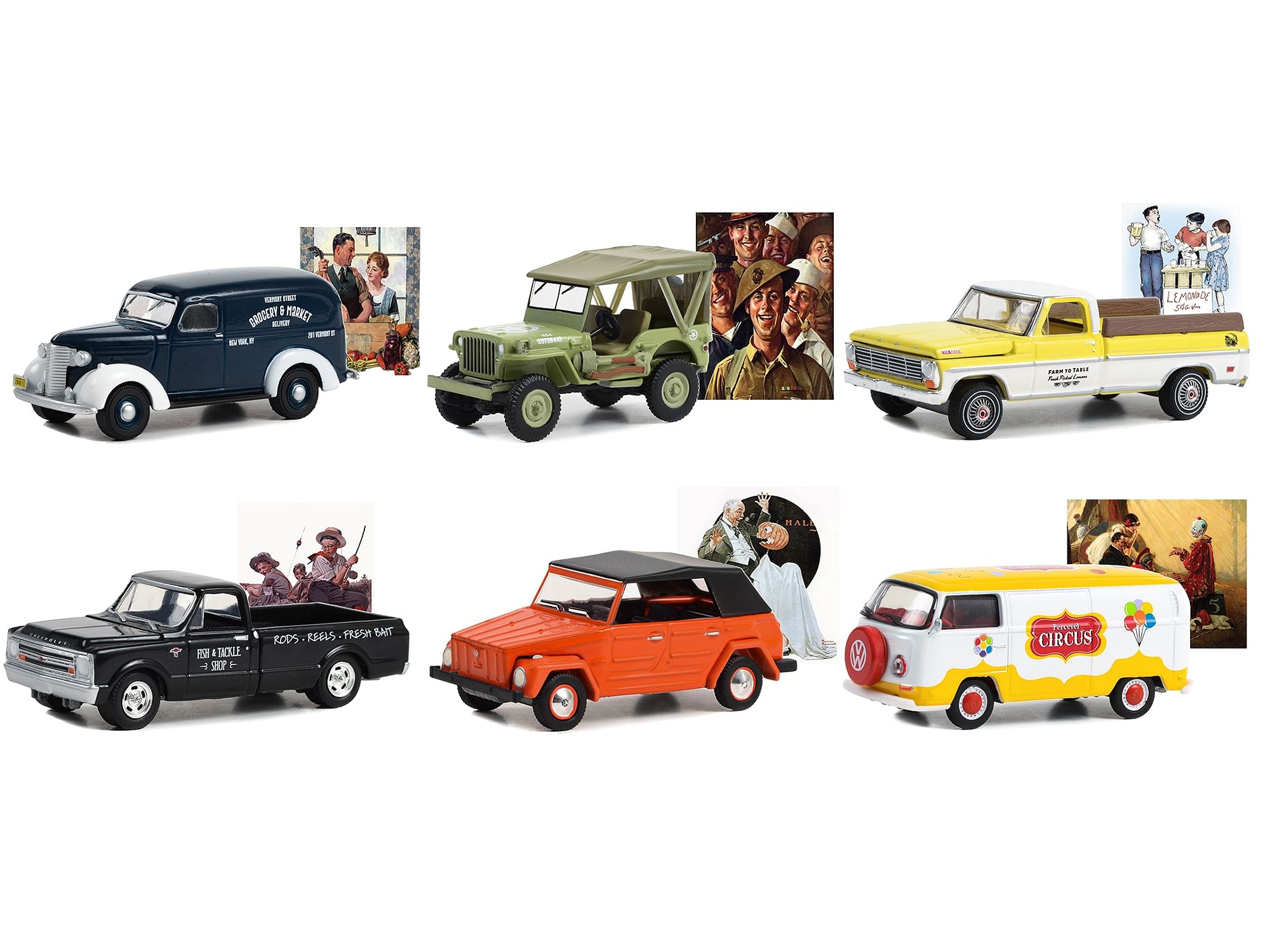 “Norman Rockwell” Set of 6 pieces Series 5 1/64 Diecast Model Cars by Greenlight