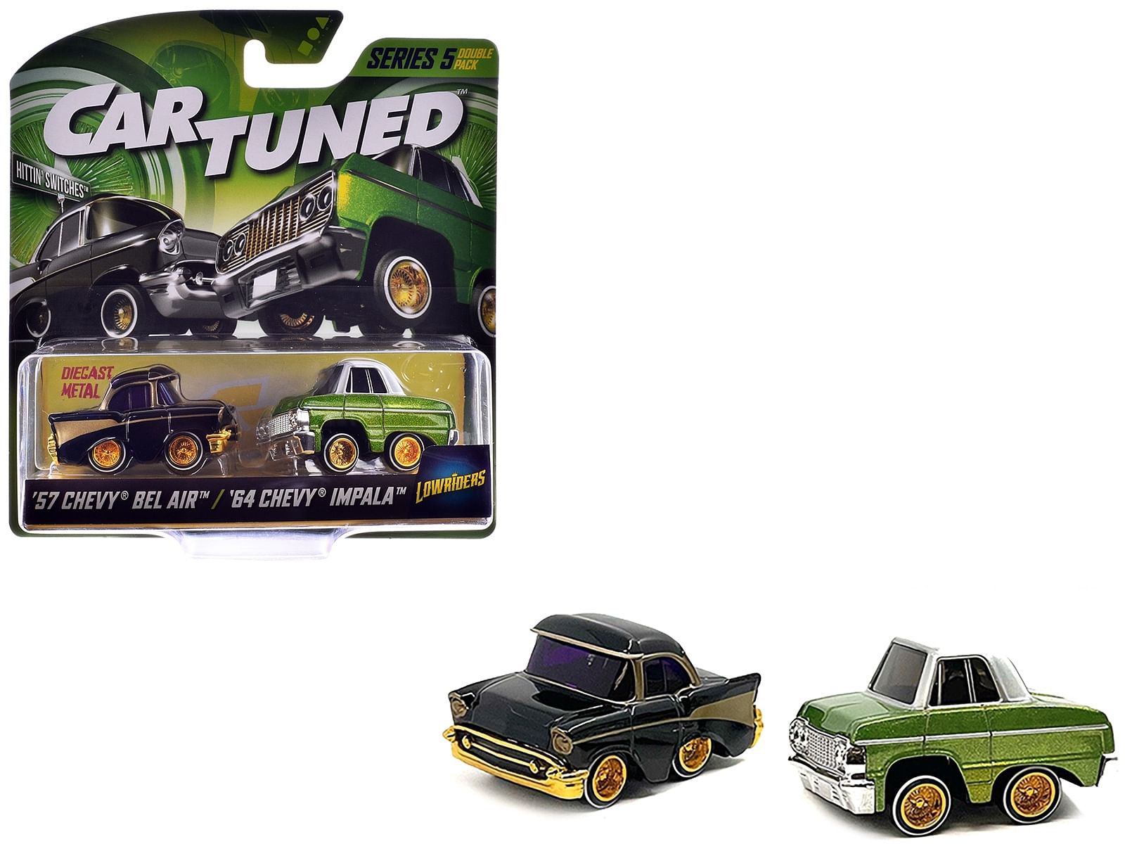 "Lowriders" Series 5 Chevrolet Double Pack Set of 2 Cars Diecast Model Cars by CarTuned