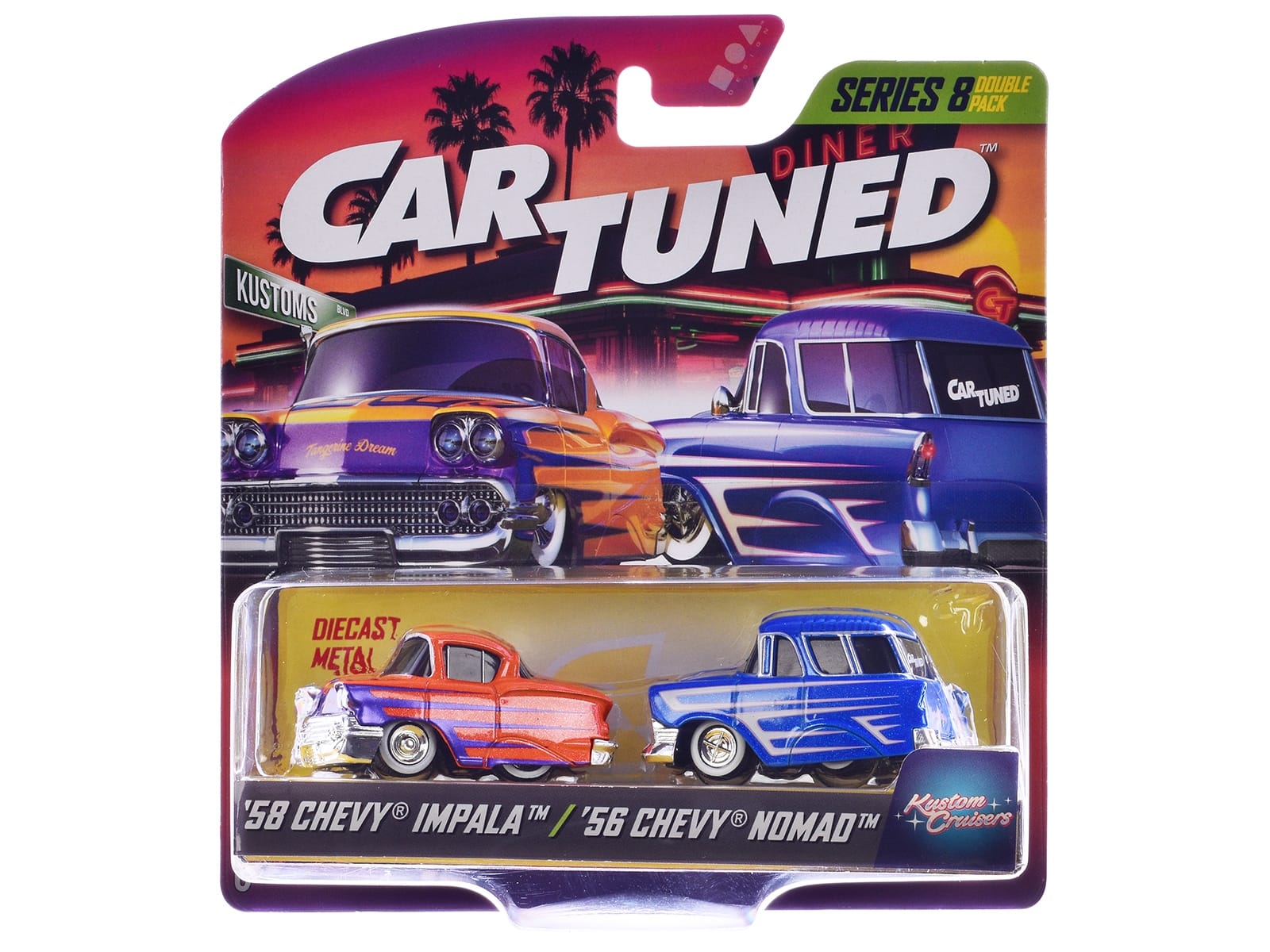 "Kustoms" Double Pack Series 8 Set of 4 Cars Diecast Model Cars by CarTuned - Image 3
