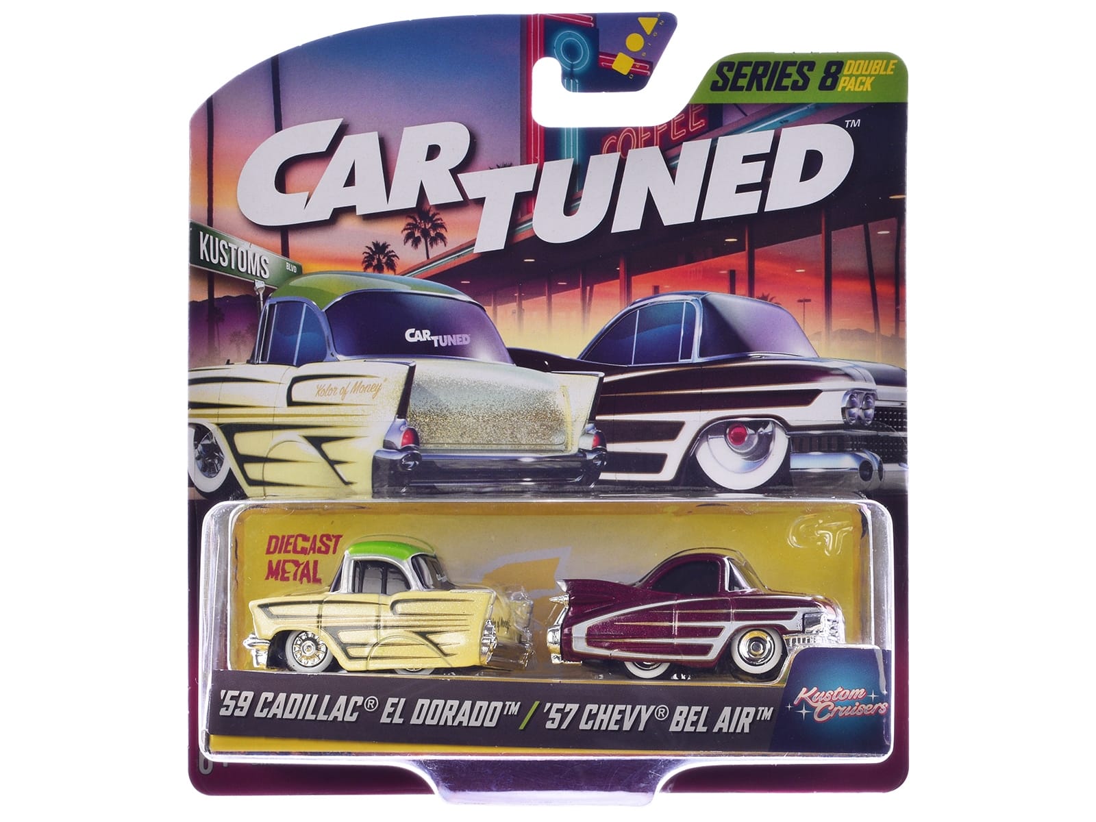 "Kustoms" Double Pack Series 8 Set of 4 Cars Diecast Model Cars by CarTuned - Image 4