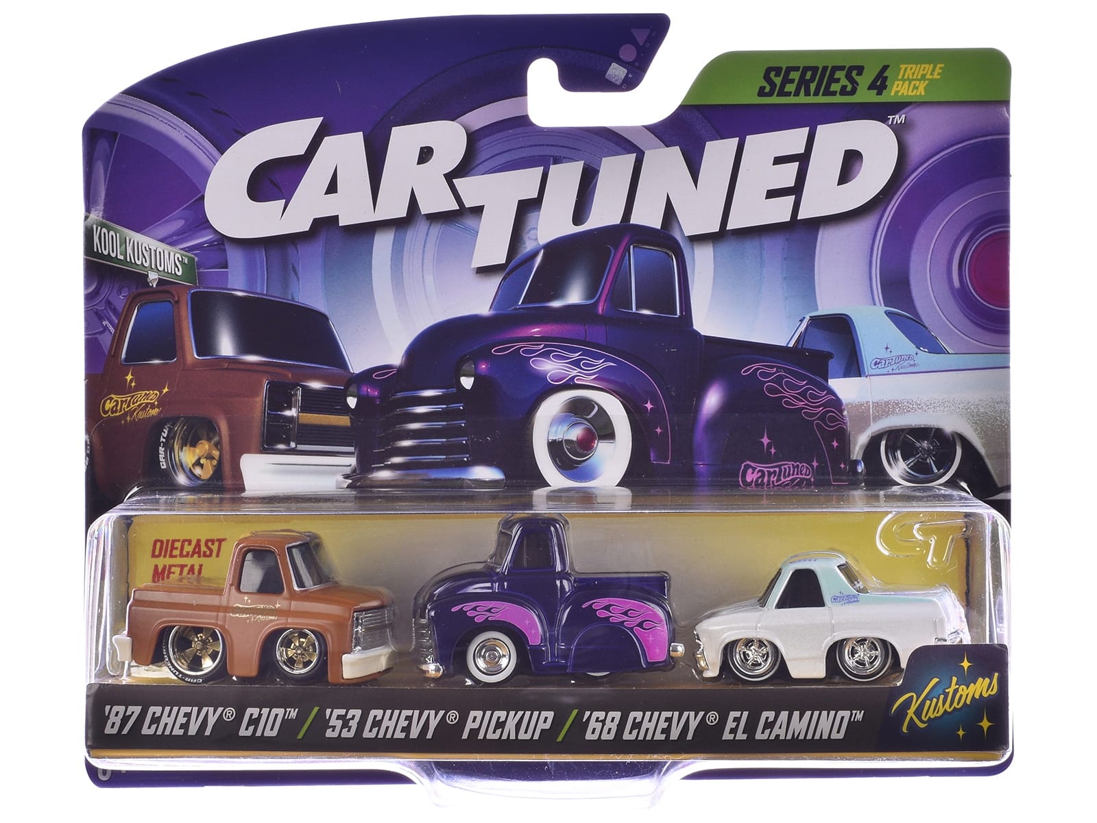 "Kustoms" Series 4 Chevrolet Triple Pack Set of 3 Cars Diecast Model Cars by CarTuned - Image 3