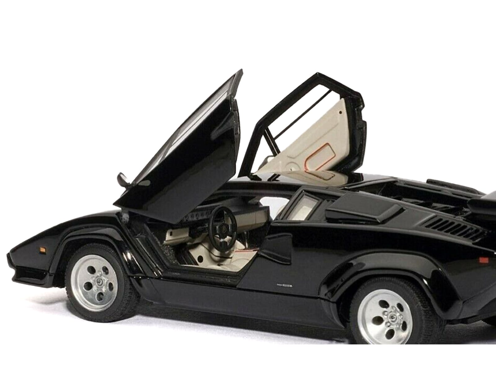 Lamborghini Countach 5000S Black 1/43 Diecast Model Car by Autoart - Image 2