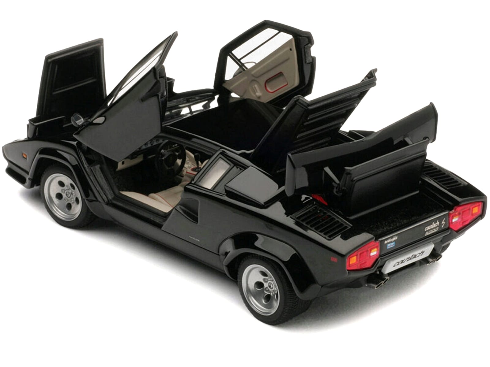 Lamborghini Countach 5000S Black 1/43 Diecast Model Car by Autoart - Image 4