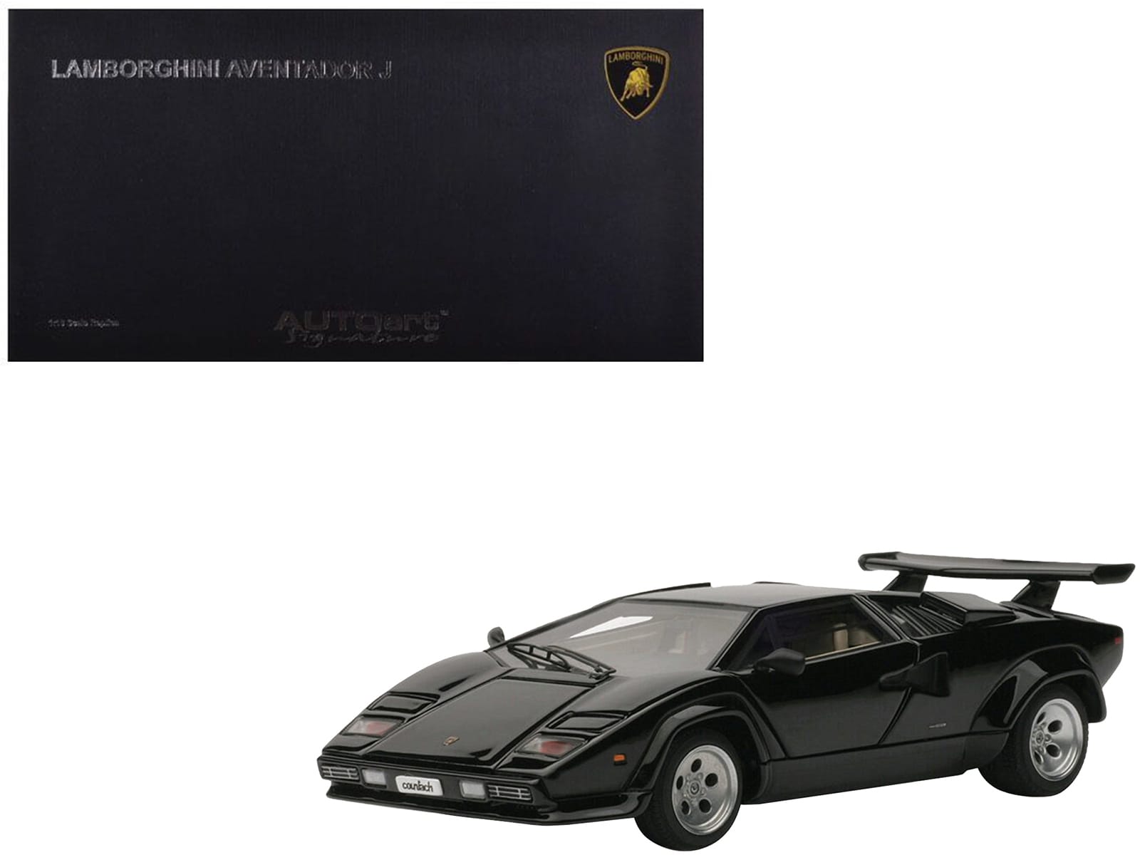 Lamborghini Countach 5000S Black 1/43 Diecast Model Car by Autoart - Image 5