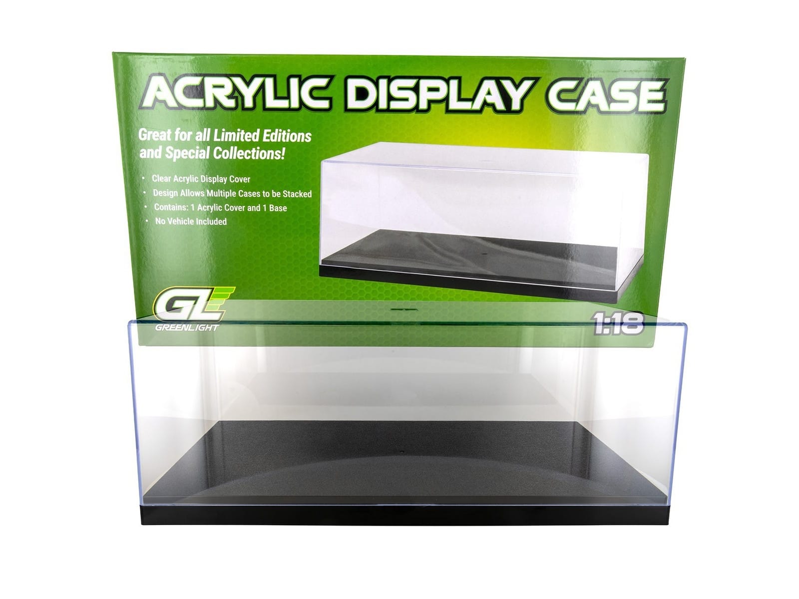 Acrylic Display Case for 1/18-1/24 Scale Model Cars with Black Plastic Base (Replaces Greenlight 55020) by Greenlight - Image 3