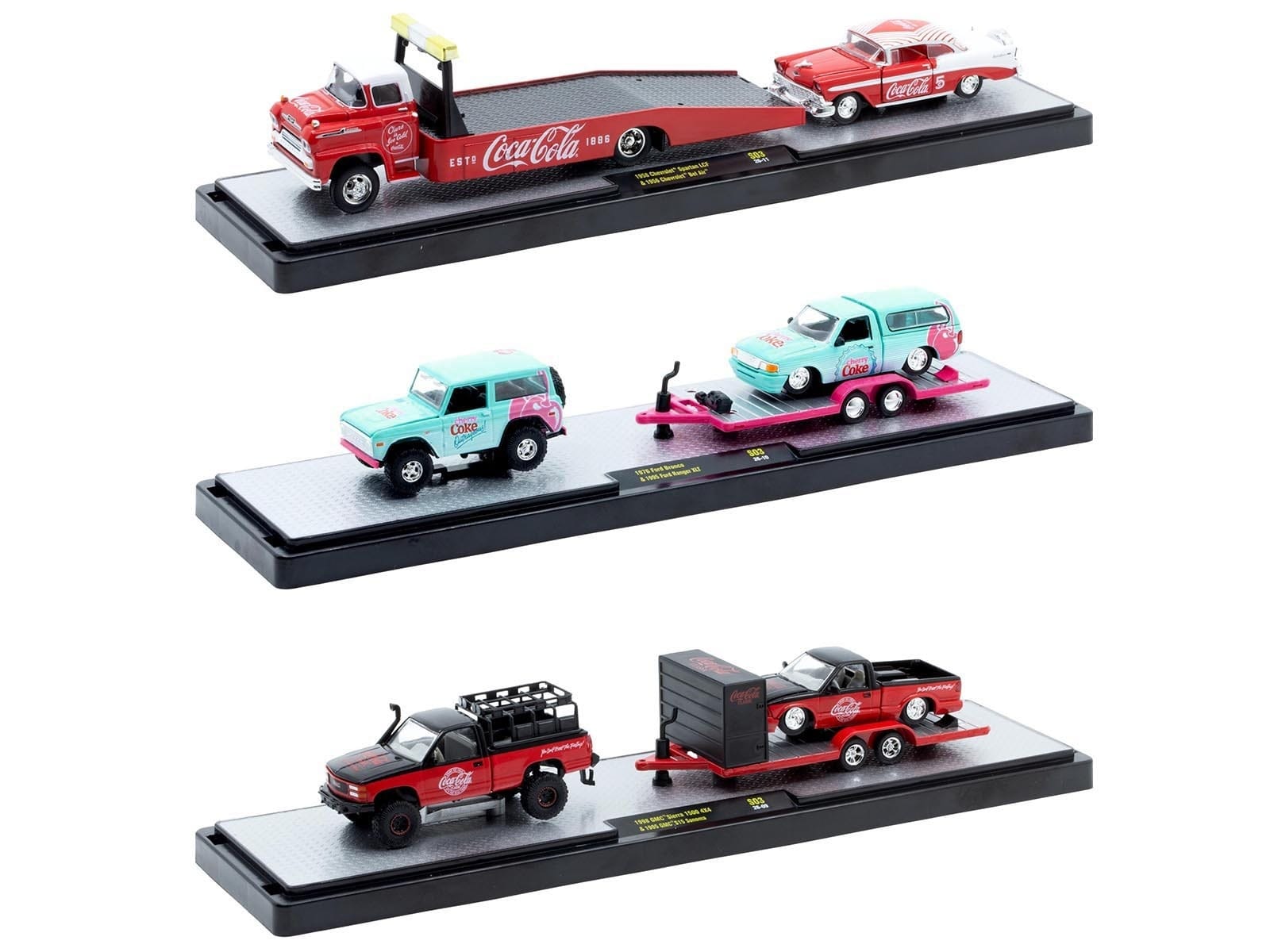 Auto Haulers "Coca-Cola" Set of 3 pieces Release S03 Limited Edition to 4800 pieces Worldwide 1/64 Diecast Model by M2 Machines - Image 2