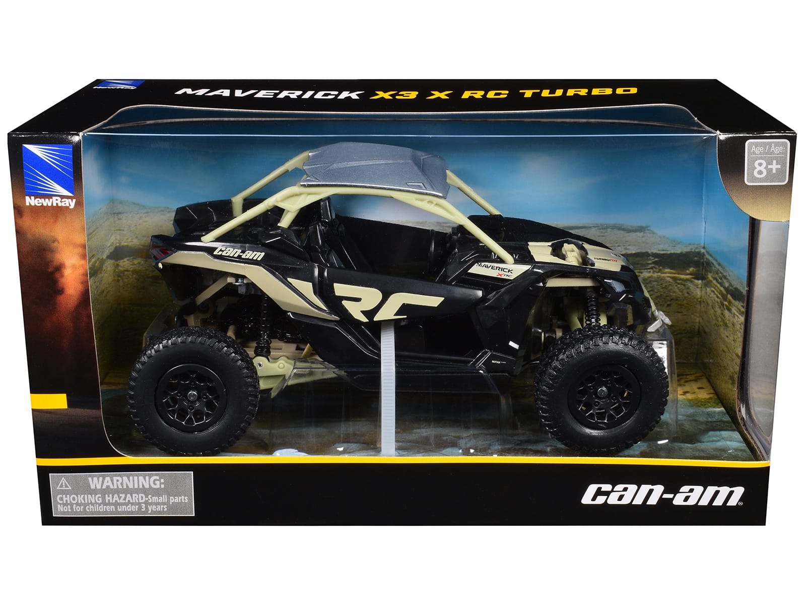 Can-Am Maverick X3 XRC Turbo ATV Tan and Black with Silver Top cast 1/18 Diecast Model by New Ray - Image 3