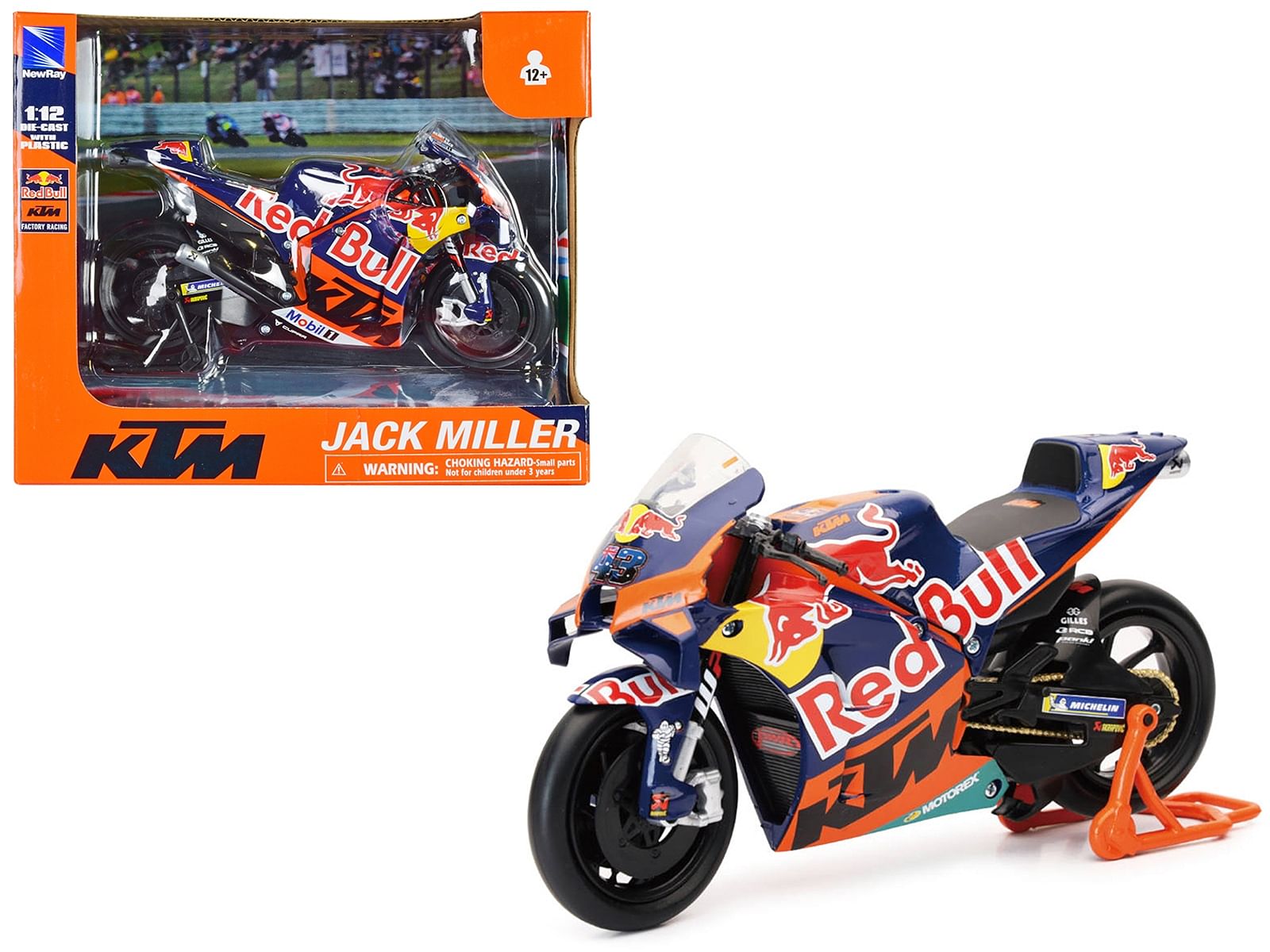 KTM RC16 Motorcycle #43 Jack Miller “Red Bull KTM Factory Racing” MotoGP World Championship (2023) 1/12 Diecast Model by New Ray