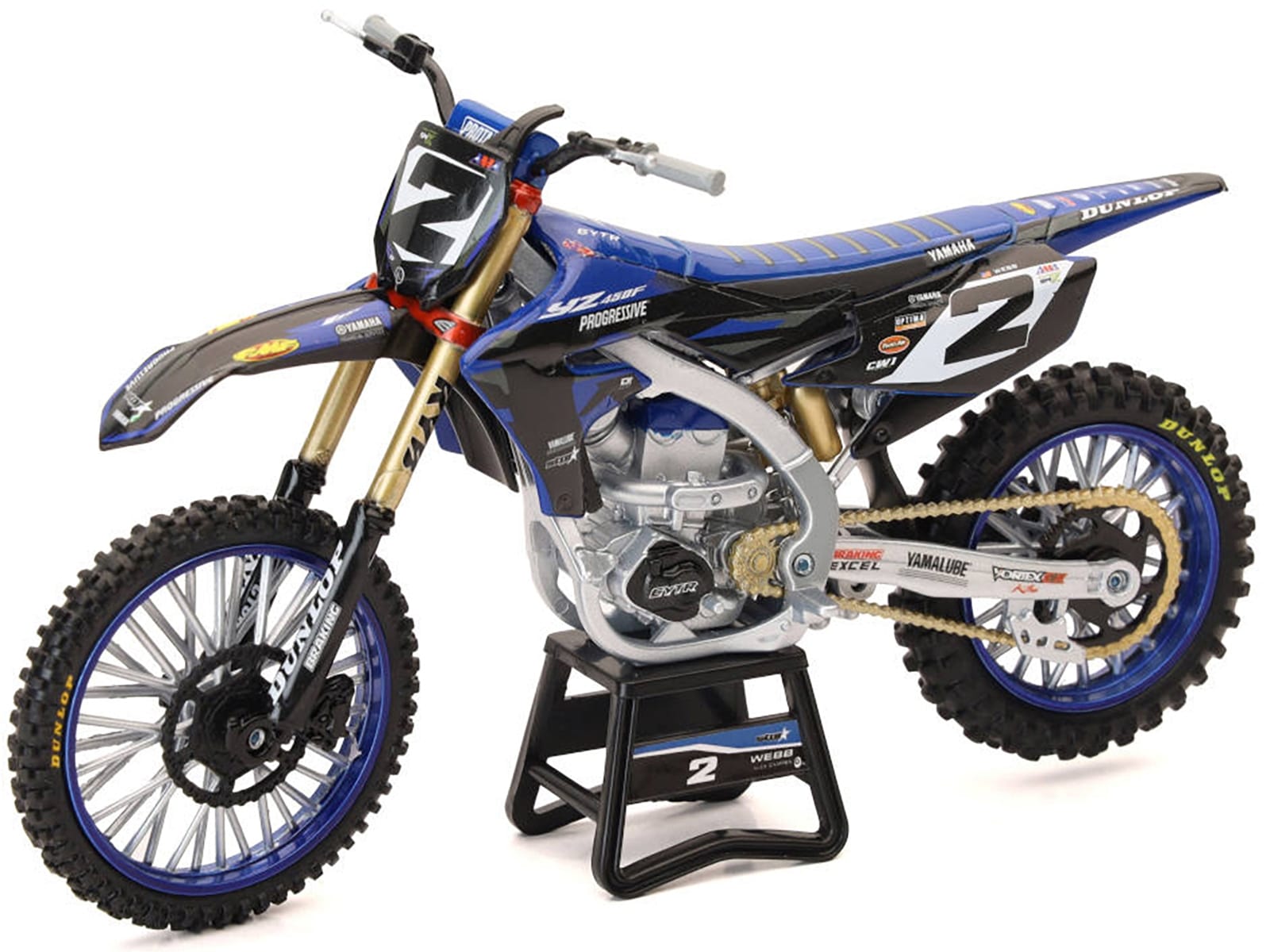 Yamaha YZ450F Motorcycle #2 Cooper Webb "Yamaha Factory Racing" 1/12 Diecast Model by New Ray - Image 2