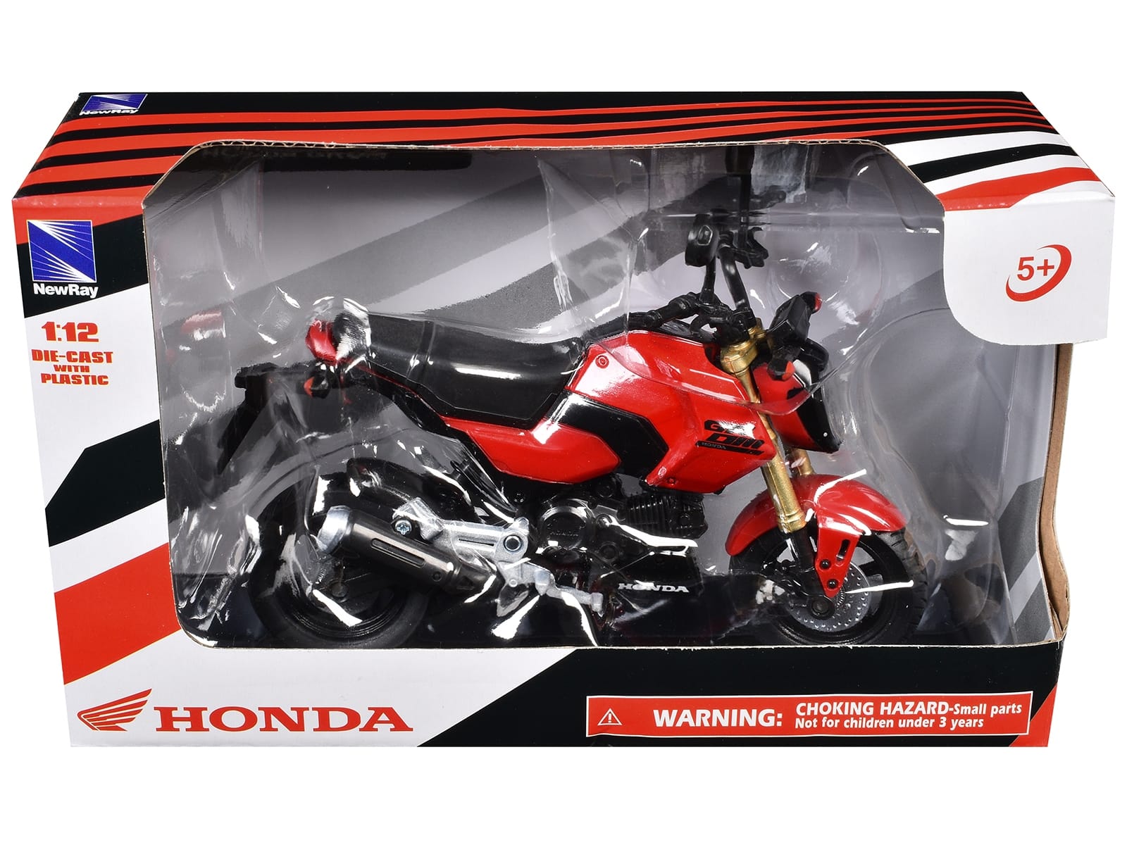 Honda GROM Motorcycle Red 1/12 Diecast Model by New Ray - Image 3
