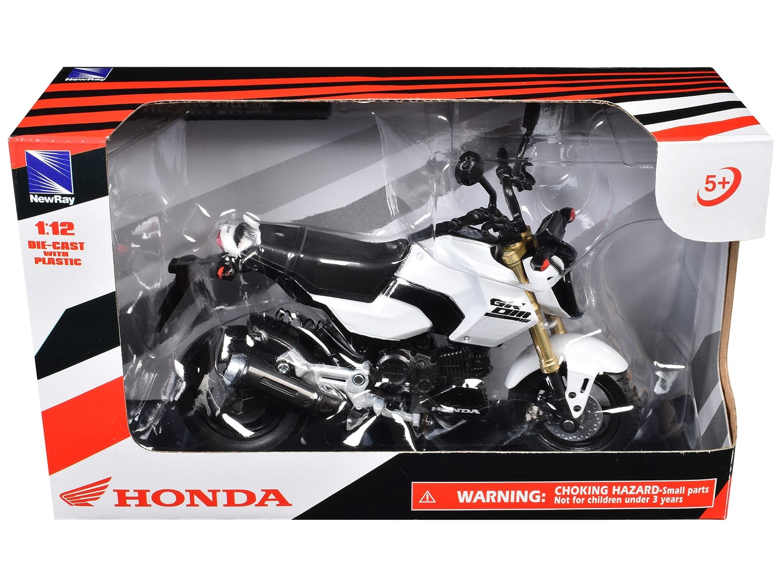Honda GROM Motorcycle White 1/12 Diecast Model by New Ray - Image 3