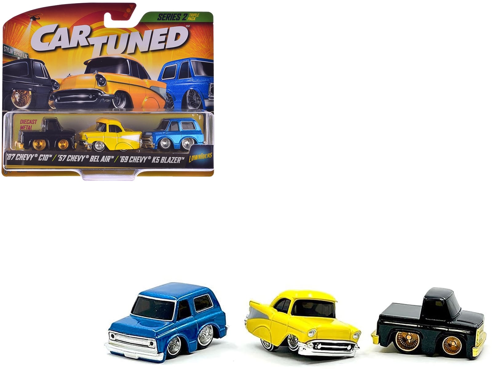 "Lowriders" Series 2 Chevrolet Triple Pack Set of 3 Cars Diecast Model Cars by CarTuned - Image 3