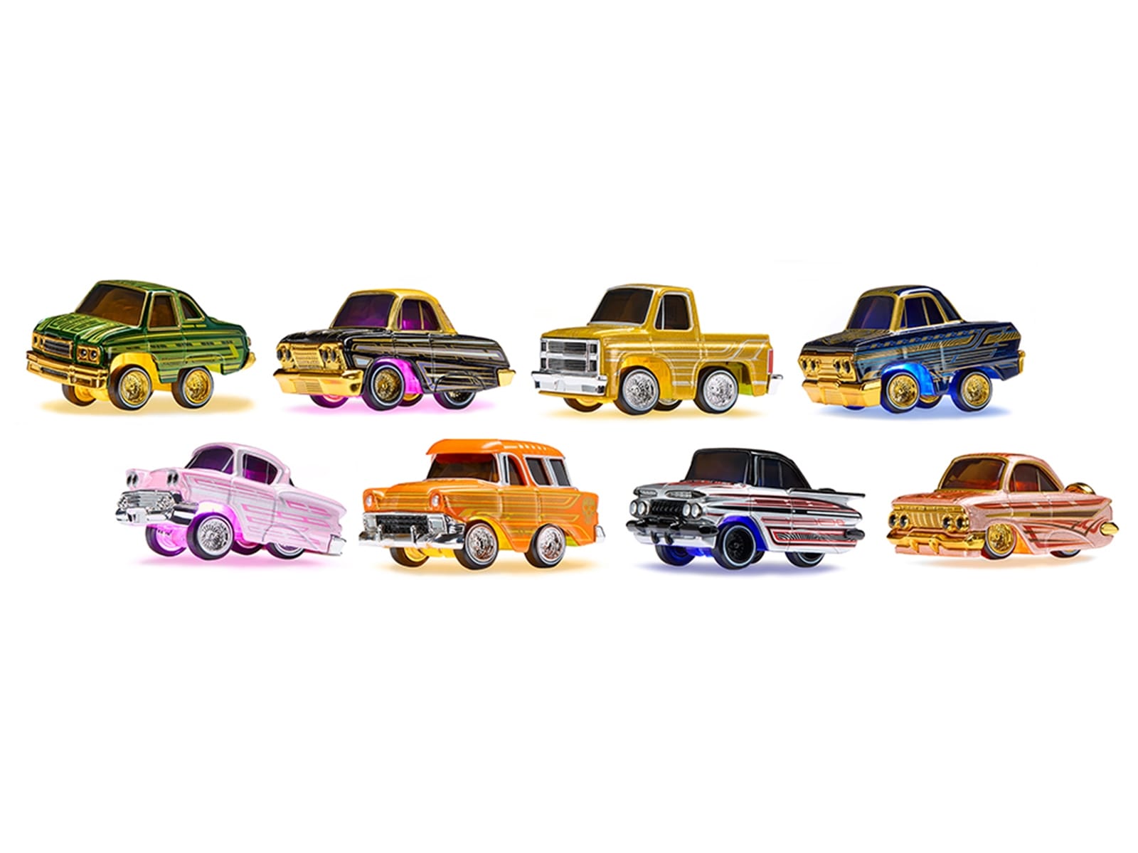 "Lowriders Show Glow" Series 2 Set of 8 Pieces Diecast Model Cars by CarTuned - Image 2