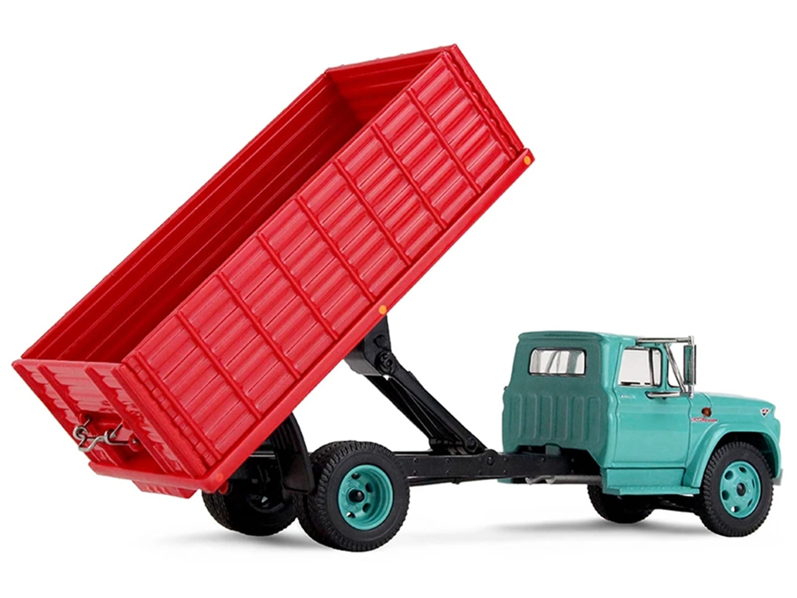 GMC 4000 Grain Truck Turquoise with Red Container 1/64 Diecast Model by DCP/First Gear - Image 3