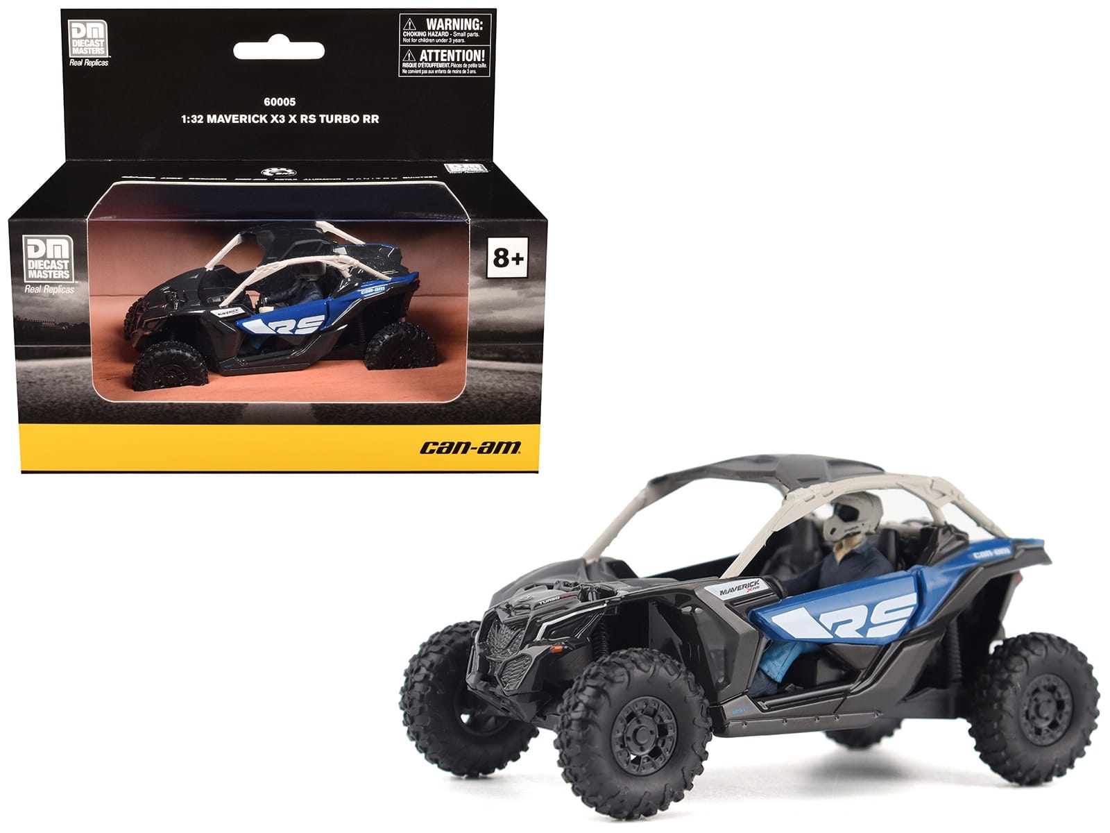 Can-Am Maverick X3 X RS Turbo RR Intense Blue and Chalk Gray with Driver Figure 1/32 Diecast Model by BRP Models - Image 5