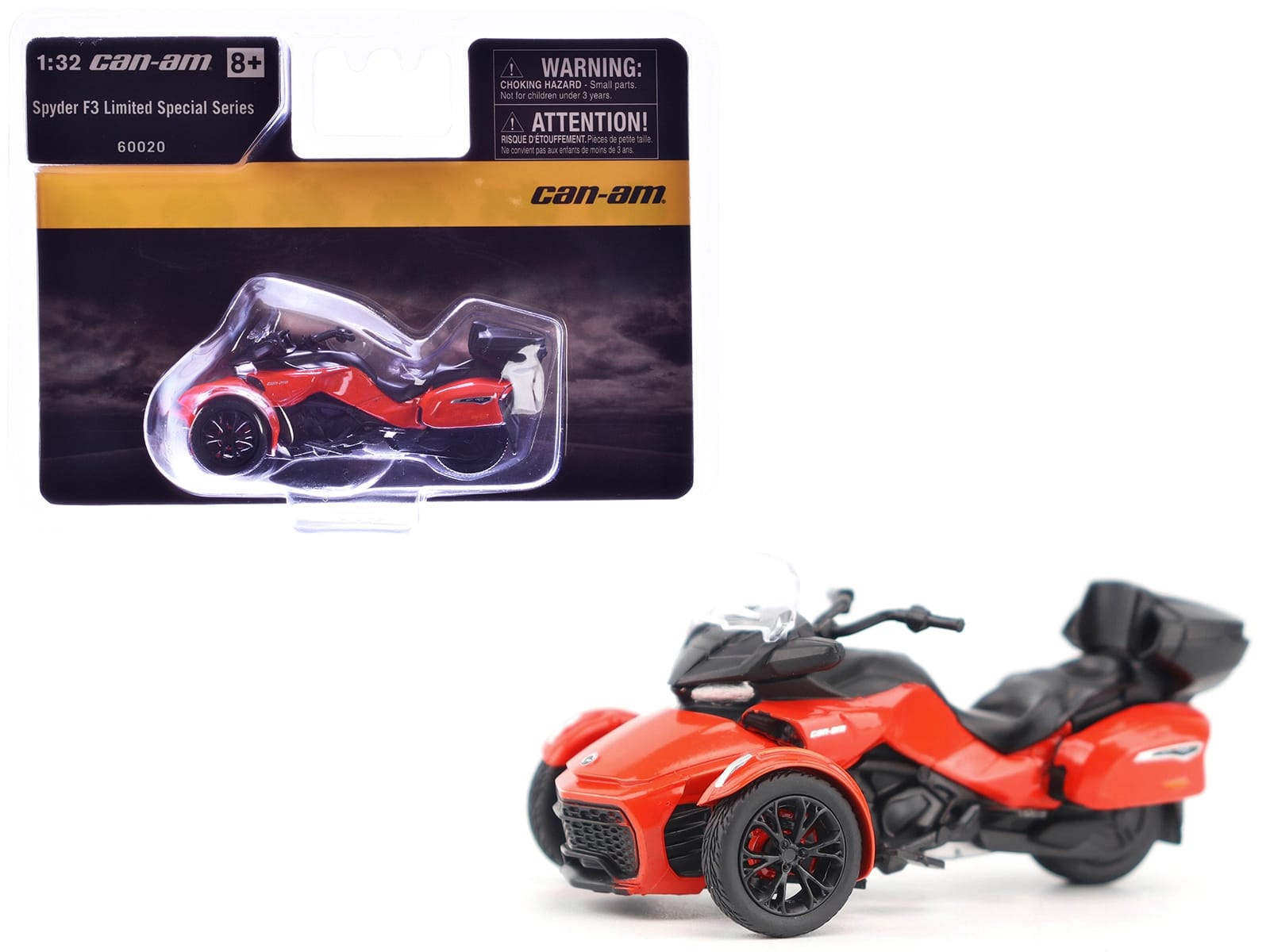 Can-Am Spyder F3 Limited Special Series 3-Wheel Motorcycle Viper Red 1/32 Diecast Model by BRP Models - Image 4