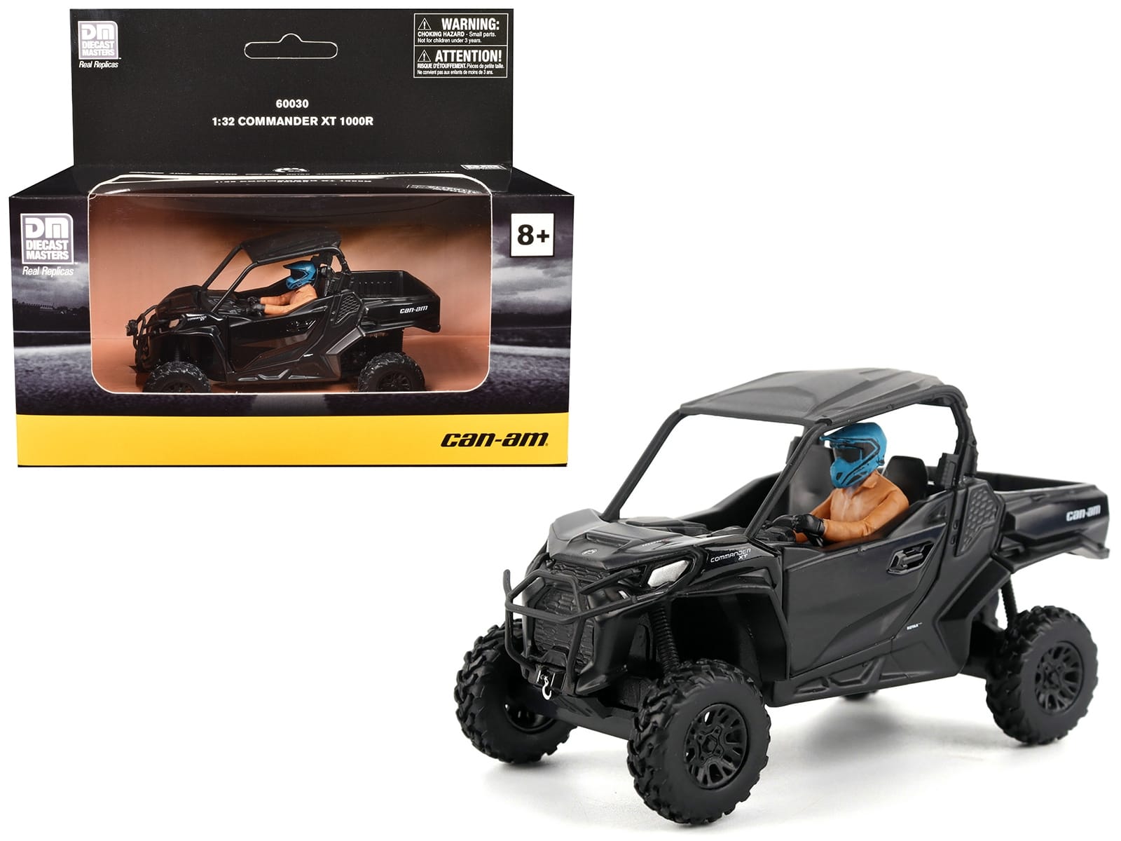 Can-Am Commander XT 1000R Matt Black with Driver Figure 1/32 Diecast Model by BRP Models