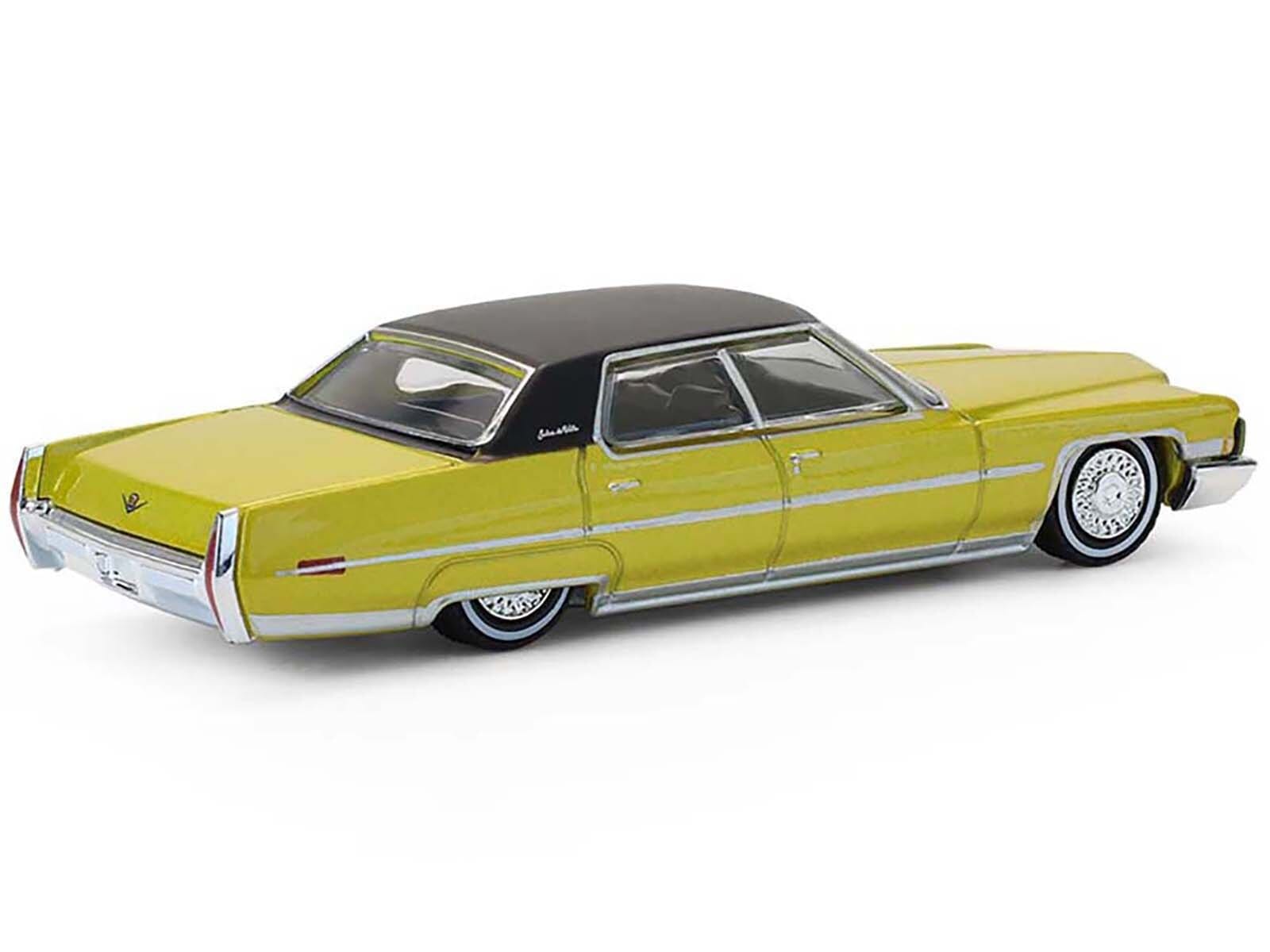 1971 Cadillac Sedan Deville Lowrider Gold Metallic with Black Top "California Lowriders" Series 7 1/64 Diecast Model Car by Greenlight - Image 3