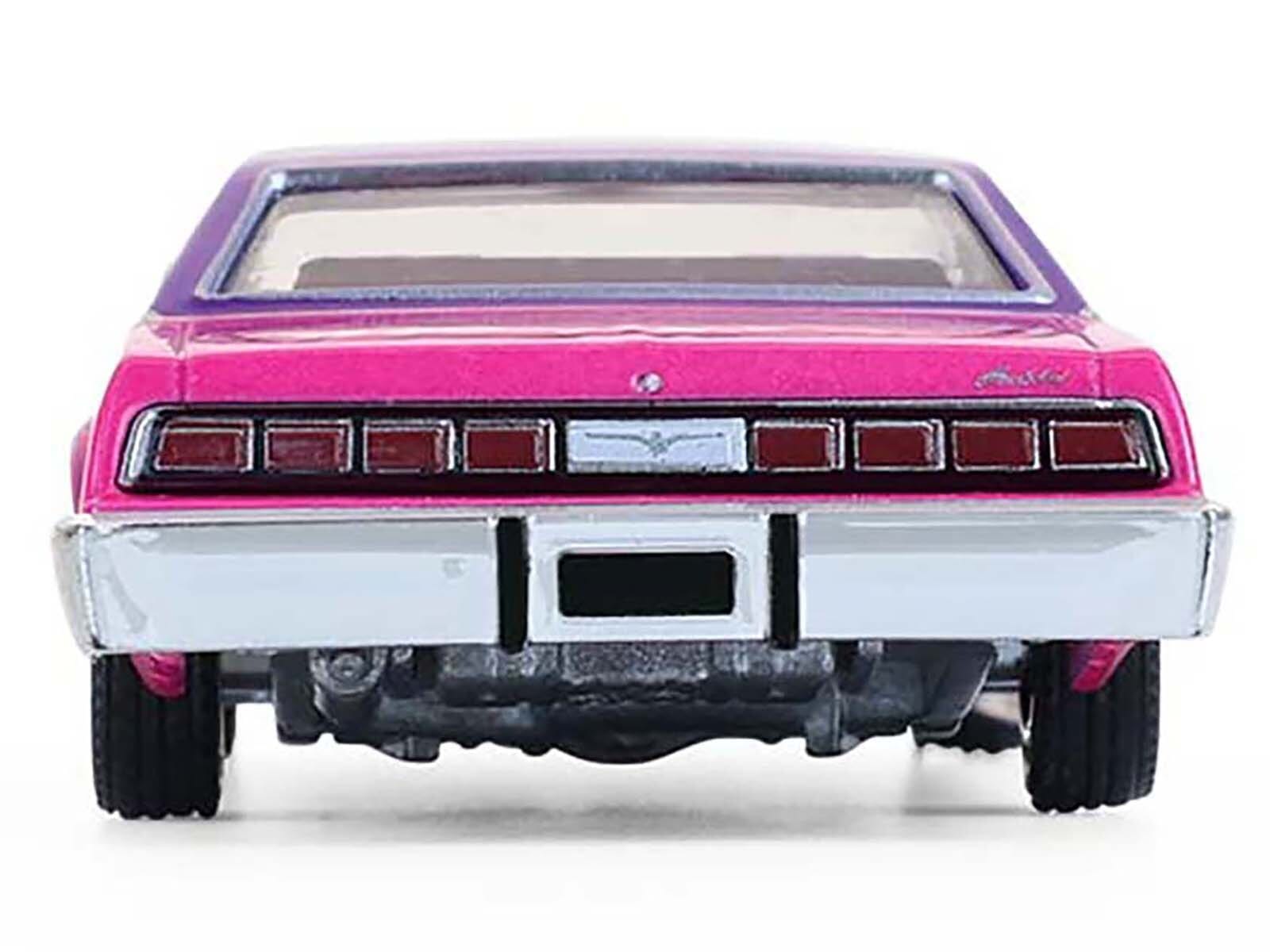 1975 Ford Thunderbird Lowrider Pink Metallic with Purple Top and Graphics with Purple Interior "California Lowriders" Series 7 1/64 Diecast Model Car by Greenlight - Image 4