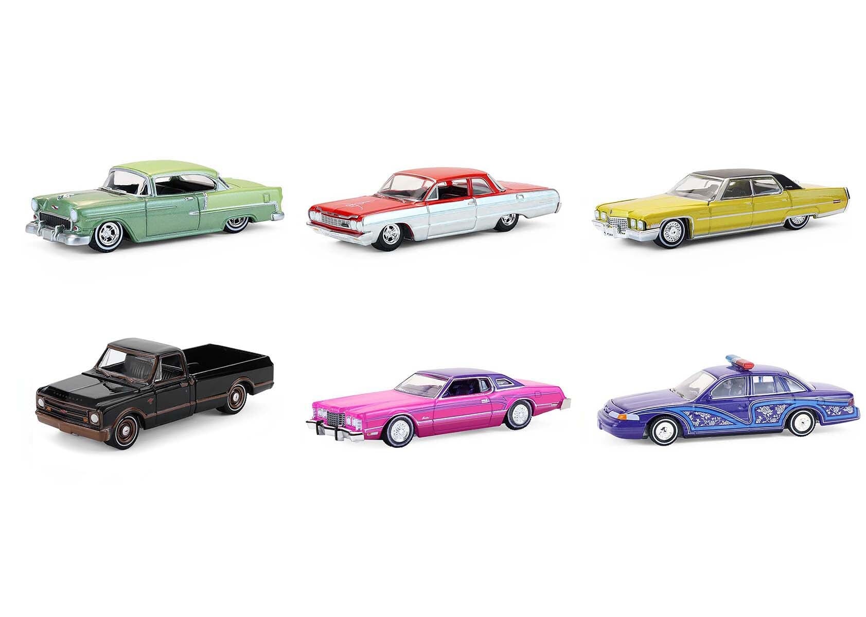 "California Lowriders" Series 7 Set of 6 pieces 1/64 Diecast Model Cars by Greenlight - Image 2