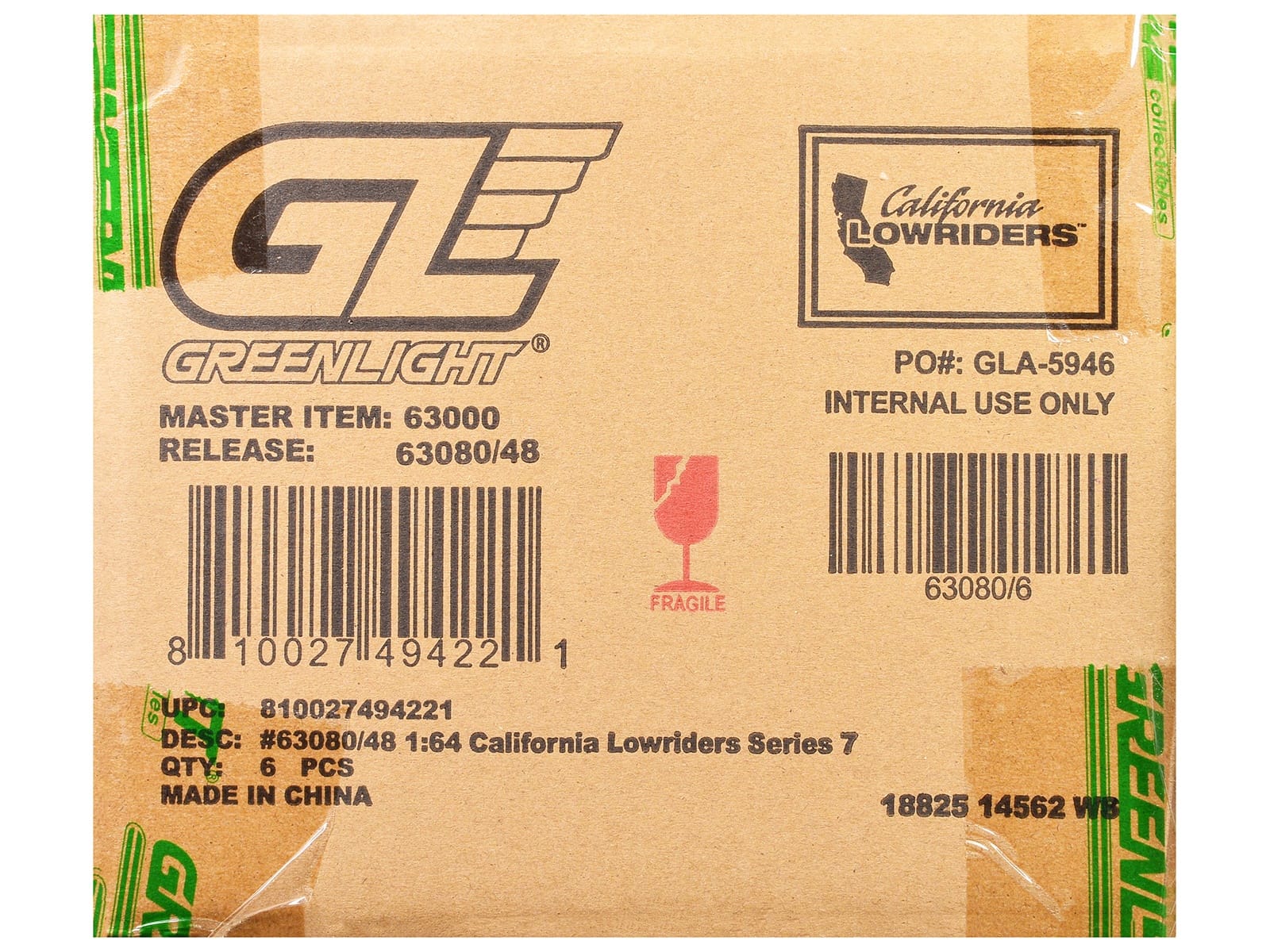 "California Lowriders" Series 7 Set of 6 pieces 1/64 Diecast Model Cars by Greenlight - Image 3