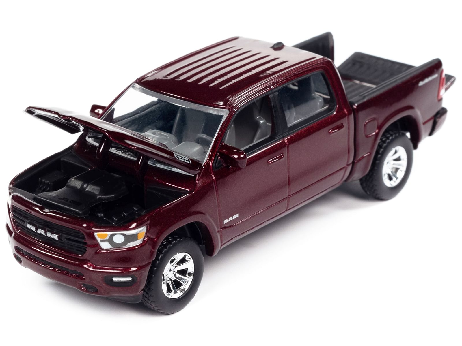 2021 Ram 1500 Big Horn North Edition Pickup Truck Delmonico Red Metallic “Muscle Trucks” Limited Edition 1/64 Diecast Model Car by Auto World