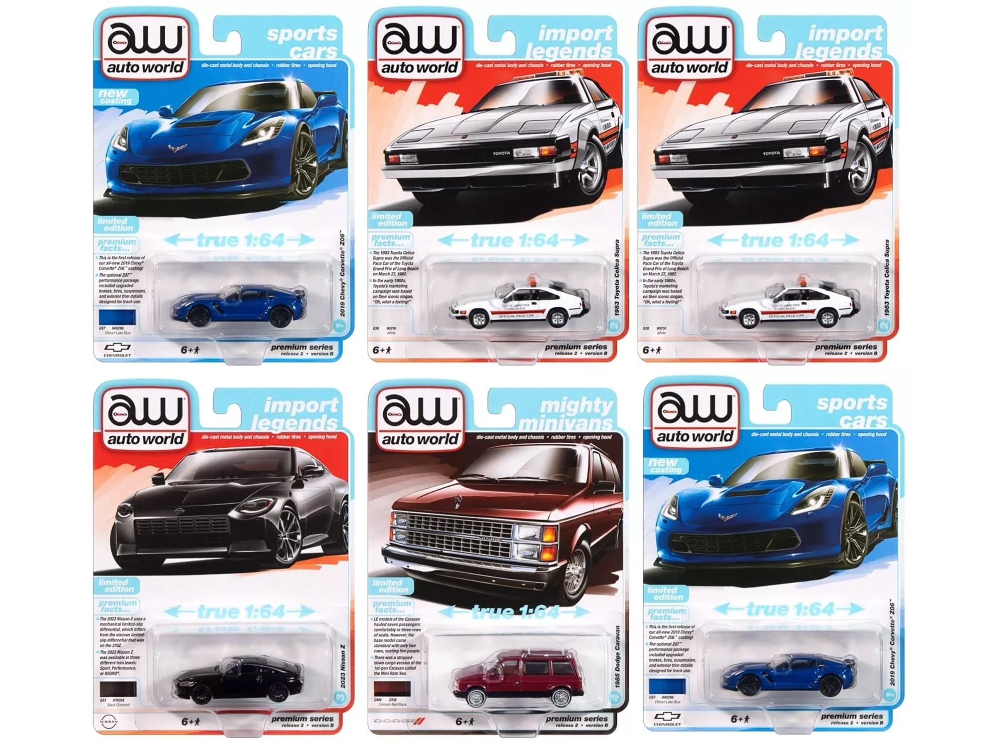 Auto World Premium 2024 Set B of 6 pieces Release 2 1/64 Diecast Model Cars by Auto World - Image 2