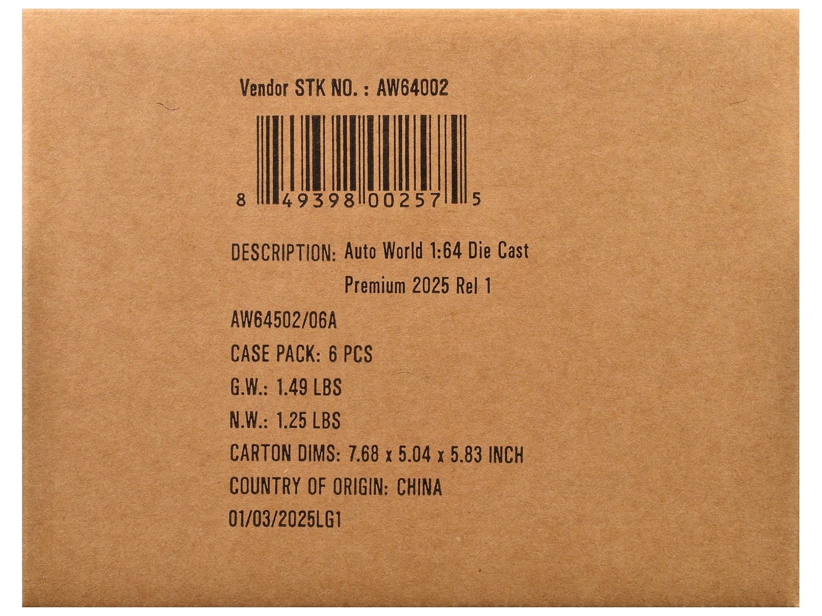 Auto World Premium 2025 Release 1 Set A of 6 pieces 1/64 Diecast Model Cars by Auto World - Image 3