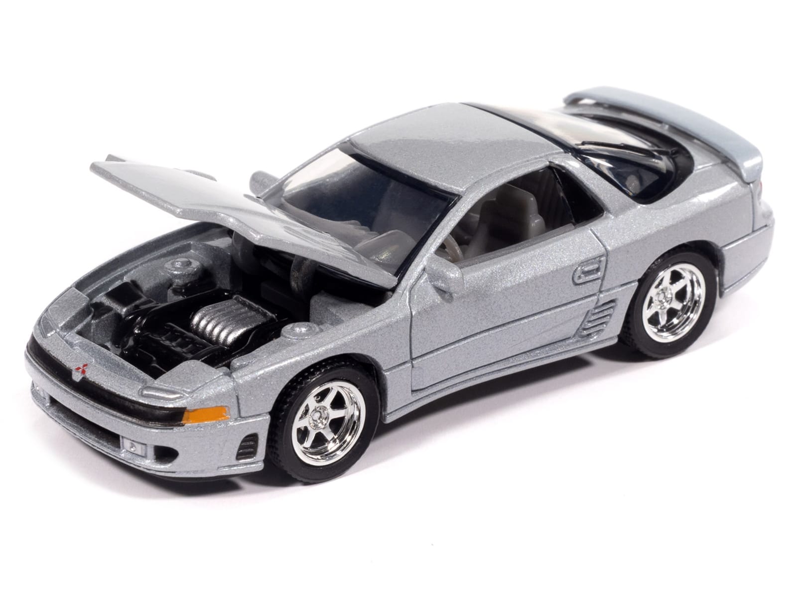 1993 Mitsubishi 3000GT VR-4 Zurich White Silver Metallic "Import Legends" Series 1/64 Diecast Model Car by Auto World - Image 3