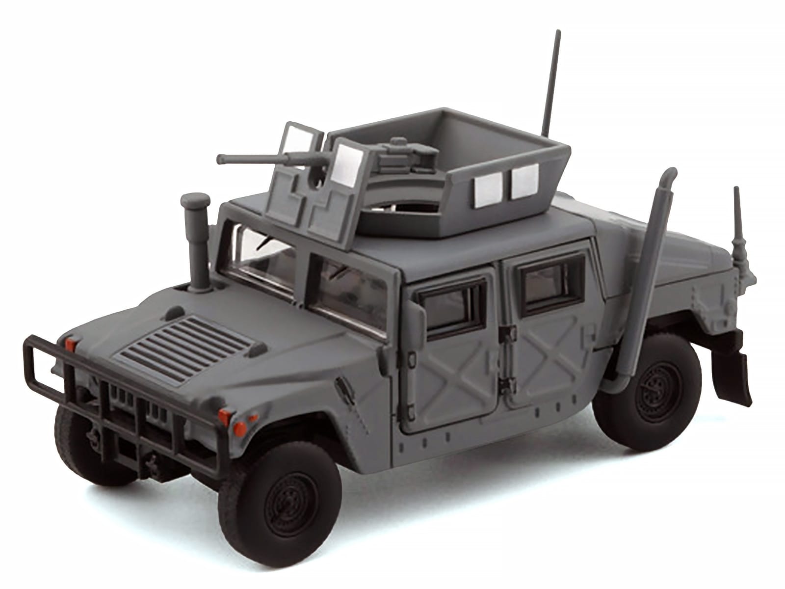 HUMVEE 4-CT Military Vehicle Matt Gray with Alternative Tops 1/64 Diecast Model Car by BM Creations - Image 3