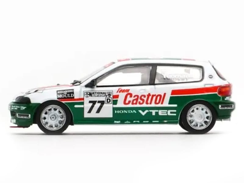 Honda Civic EG6 RHD (Right Hand Drive) #77 Team Castrol "National Saloon Car Cup" (1993) 1/64 Diecast Model Car by BM Creations - Image 3