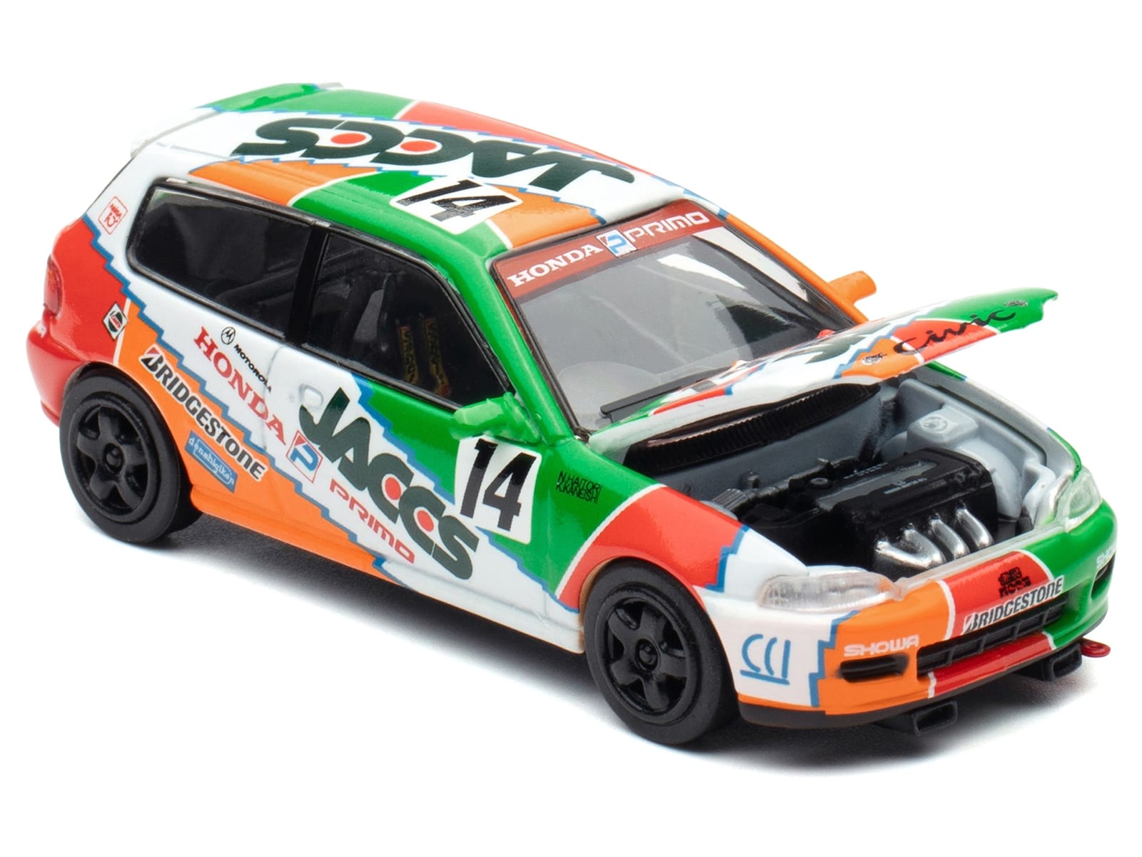 Honda Civic EG6 RHD (Right Hand Drive) #14 JACCS "Japanese Touring Car Championship" (1993) 1/64 Diecast Model Car by BM Creations - Image 2