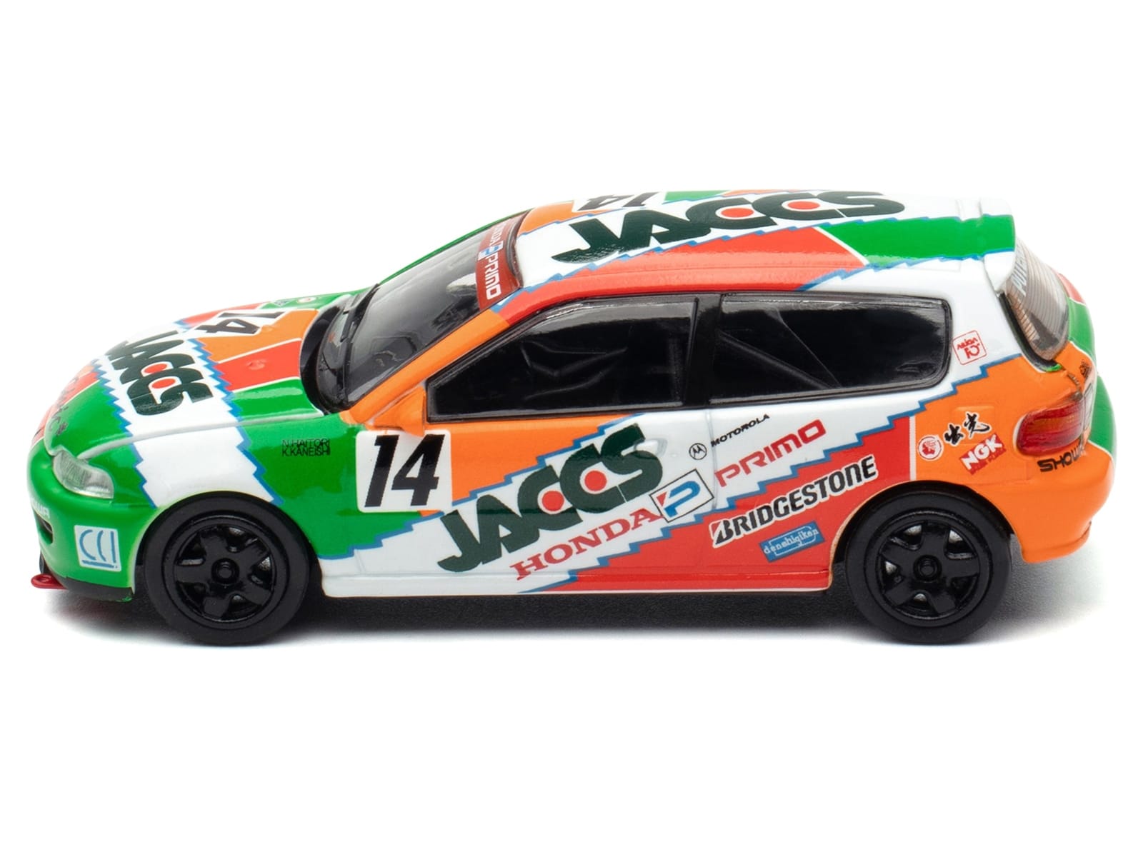 Honda Civic EG6 RHD (Right Hand Drive) #14 JACCS "Japanese Touring Car Championship" (1993) 1/64 Diecast Model Car by BM Creations - Image 3