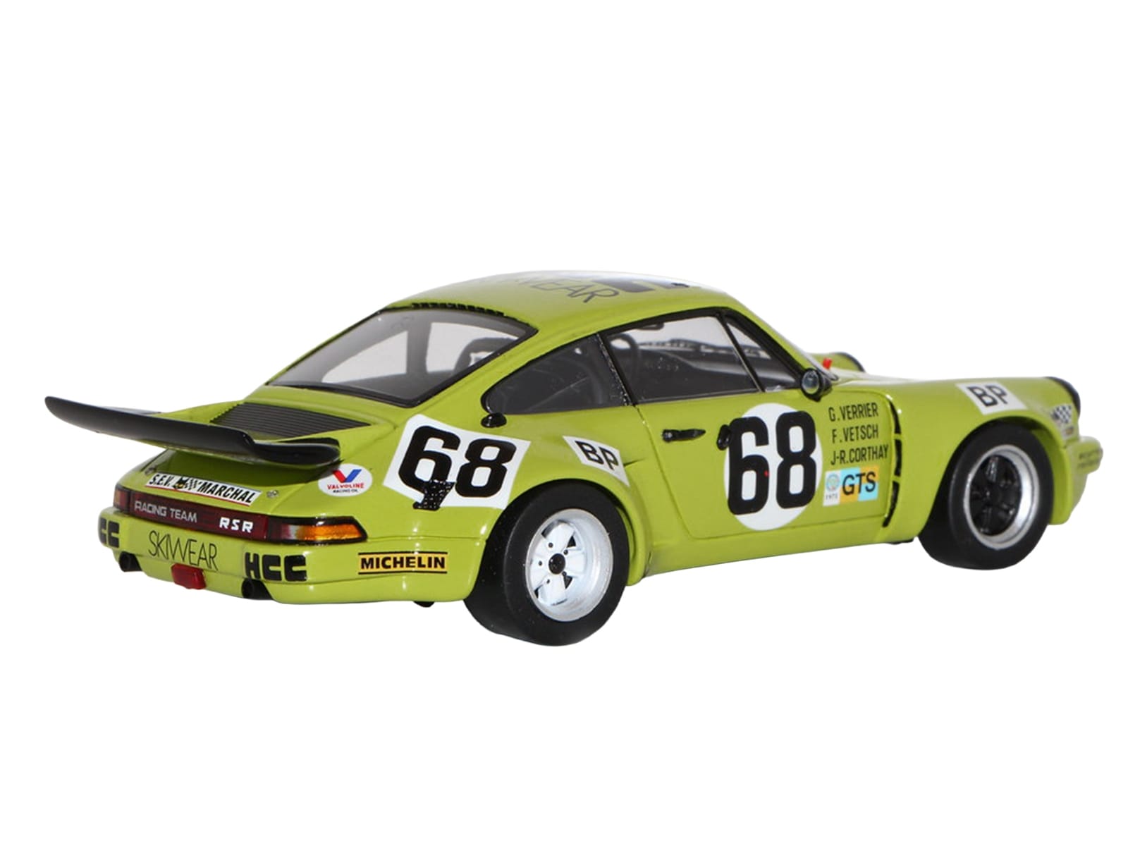 Porsche 911 Carrera RSR 3.0 #68 Guy Verrier - Florian Vetsch - Jean-Robert Corthay "24 Hours of Le Mans" (1975) 1/64 Model Car by Spark - Image 2