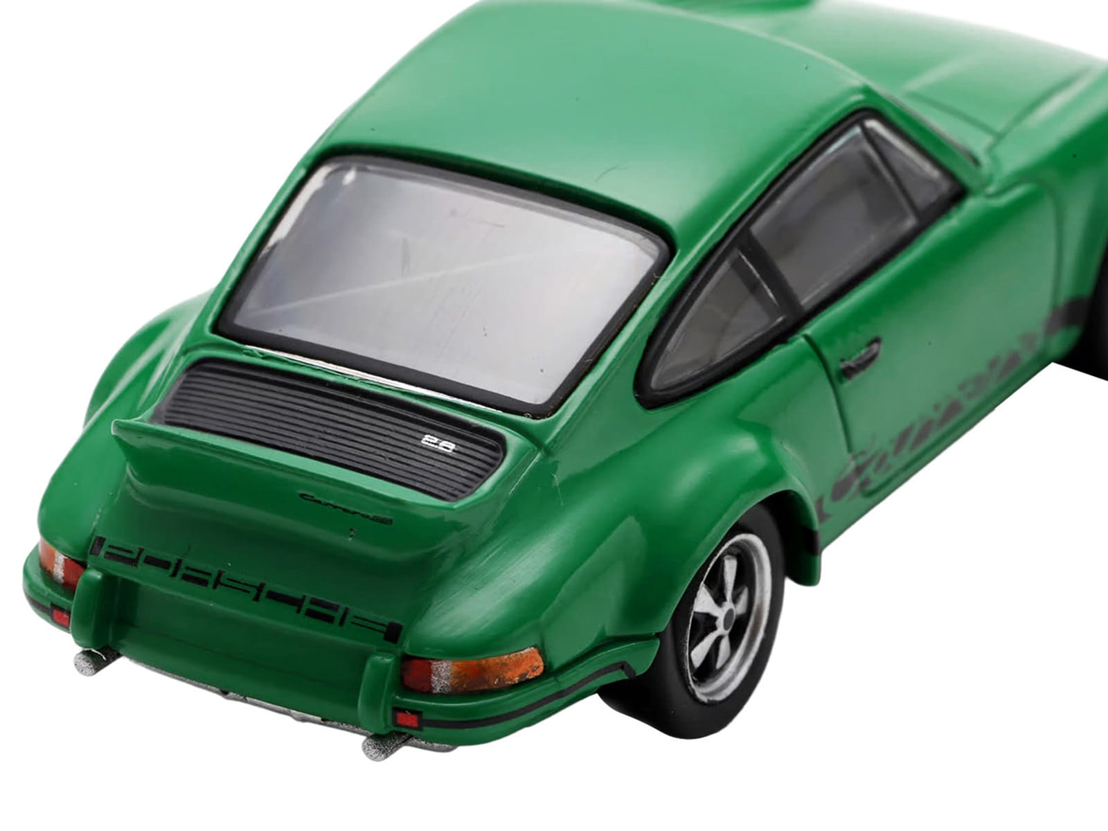 1973 Porsche 911 Carrera RSR 2.8 Green with Black Stripes 1/64 Model Car by Spark - Image 5