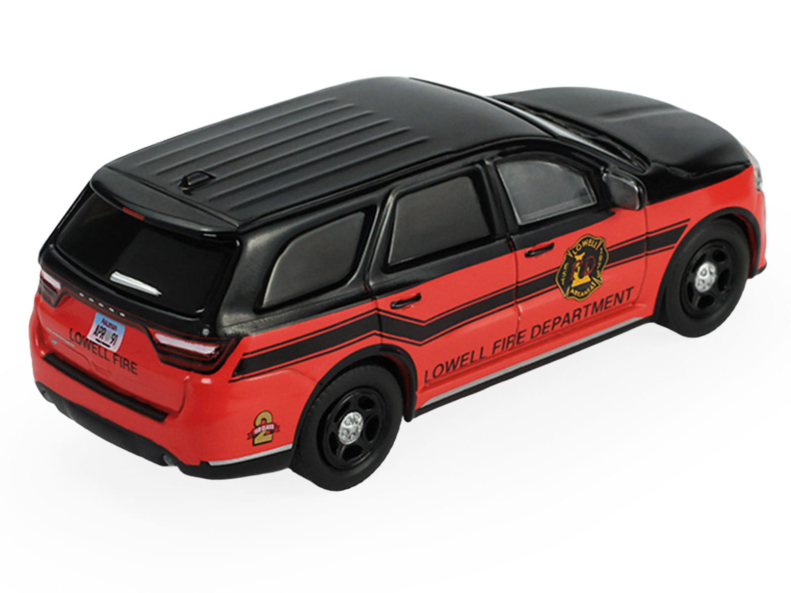 2019 Dodge Durango "Lowell Arkansas Fire Department" Red and Black with Black Stripes "Fire & Rescue" Series #5 1/64 Diecast Model Car by Greenlight - Image 3