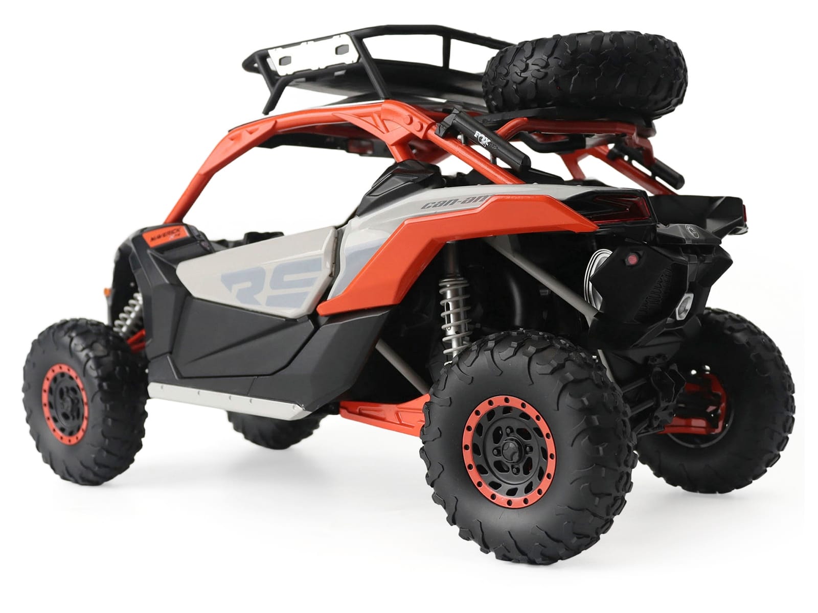 Can-Am Maverick X3 X RS Turbo RR with Roof Rack Chalk Gray and Orange 1/12 Diecast Model by BRP Models - Image 3
