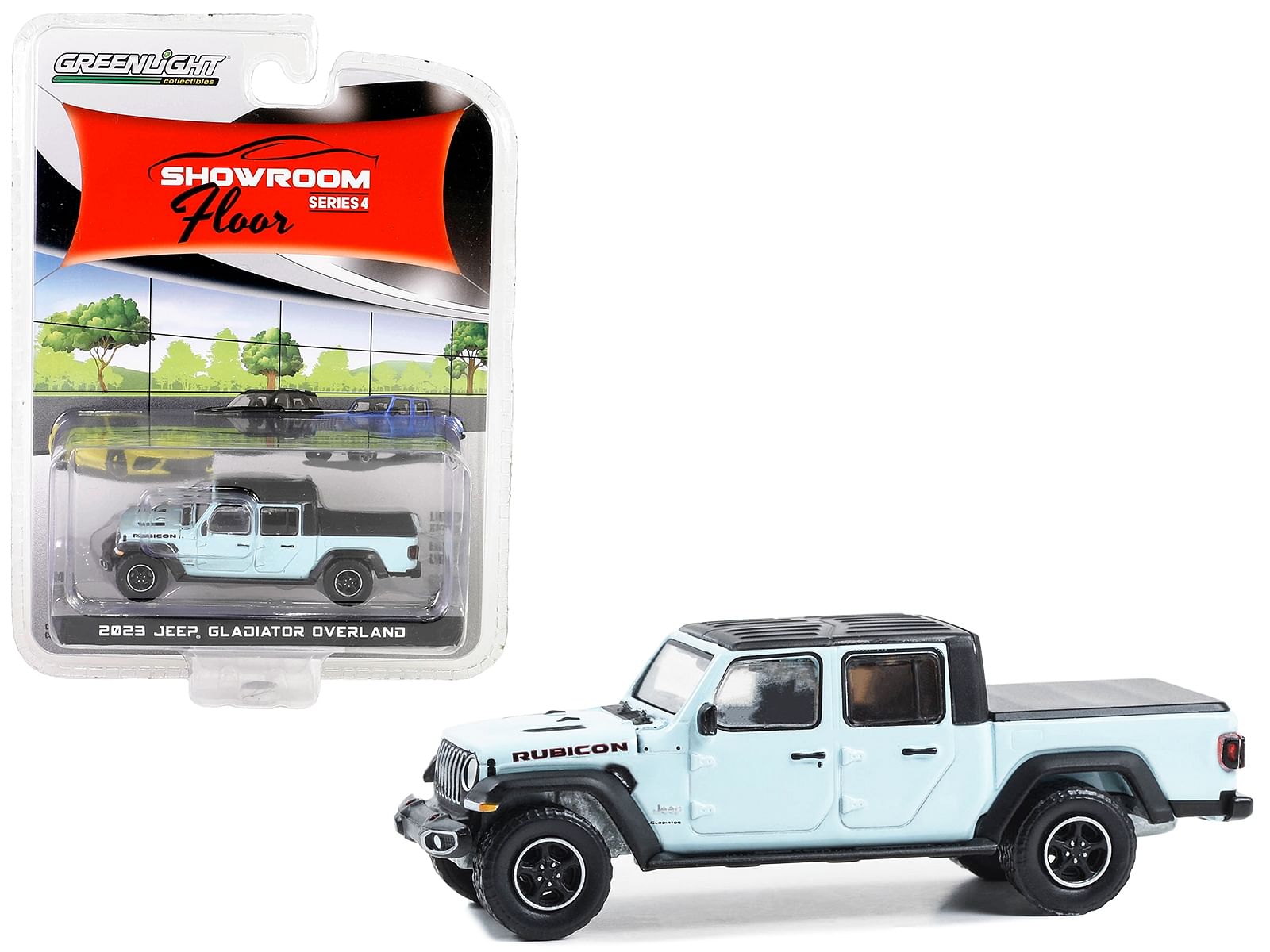 2023 Jeep Gladiator Overland Pickup Truck Earl Clear Coat Gray “Showroom Floor” Series 4 1/64 Diecast Model Car by Greenlight