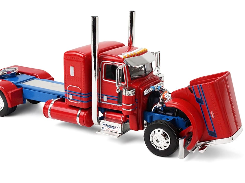Peterbilt 389 with 36" Flat Top Sleeper and Heil Fuel Tank Trailer "Sancken Custom Truck by Amcan" Red "Big Rigs" Series II #3 1/64 Diecast Model by DCP/First Gear - Image 2