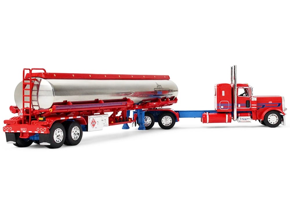 Peterbilt 389 with 36" Flat Top Sleeper and Heil Fuel Tank Trailer "Sancken Custom Truck by Amcan" Red "Big Rigs" Series II #3 1/64 Diecast Model by DCP/First Gear - Image 4