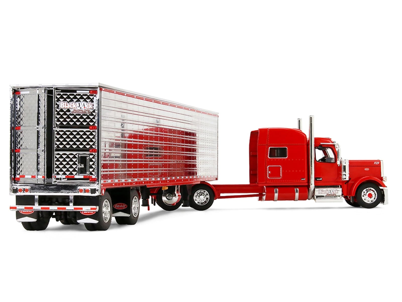Peterbilt 589 with 78" Mid-Roof Sleeper and 53' Utility Trailer with Reefer "Blackjack Express LLC" Red "Big Rigs" Series II #6 1/64 Diecast Model by DCP/First Gear - Image 4